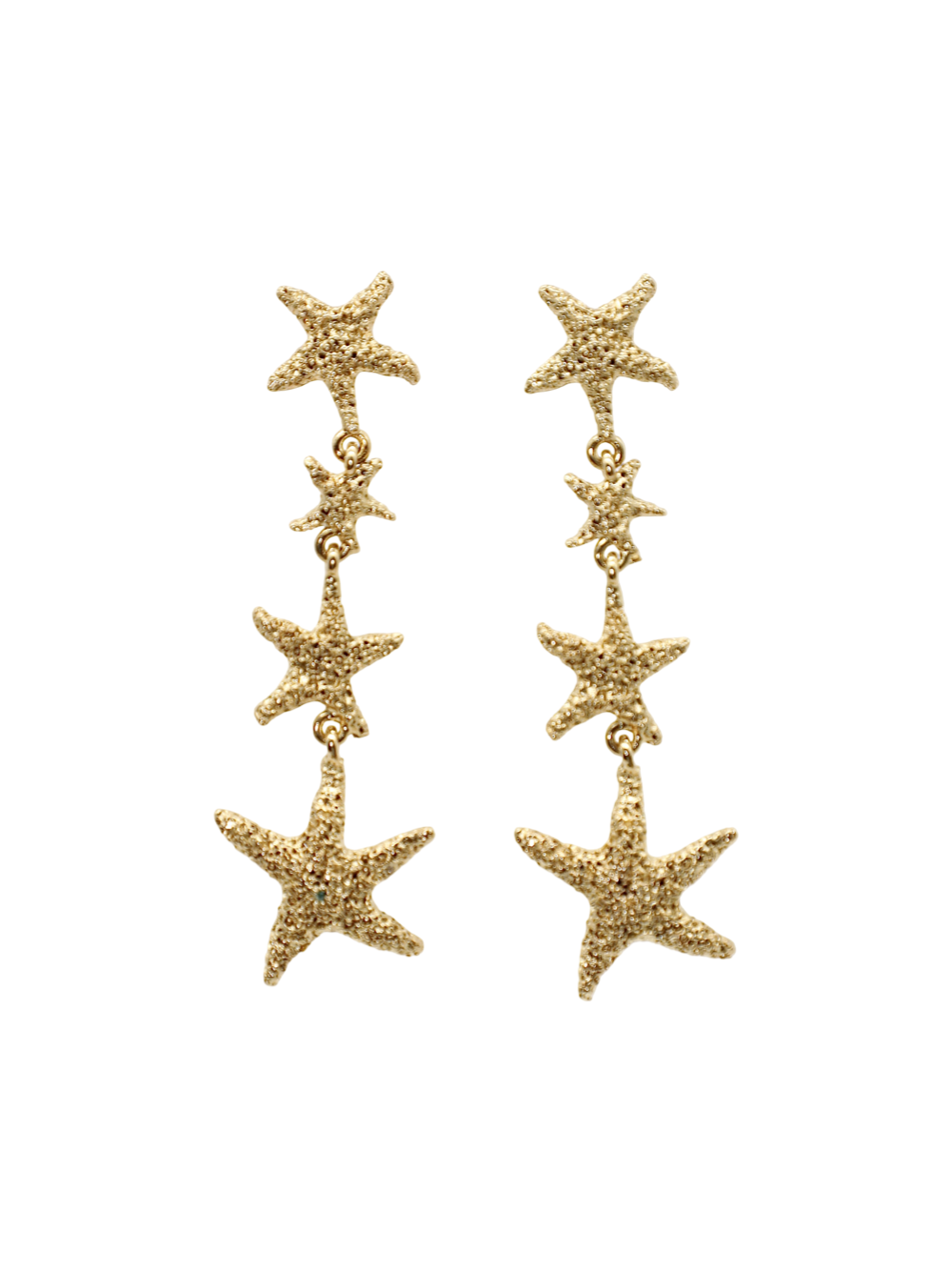 Oscar de la Renta Starfish Chandlier Earrings in Gold