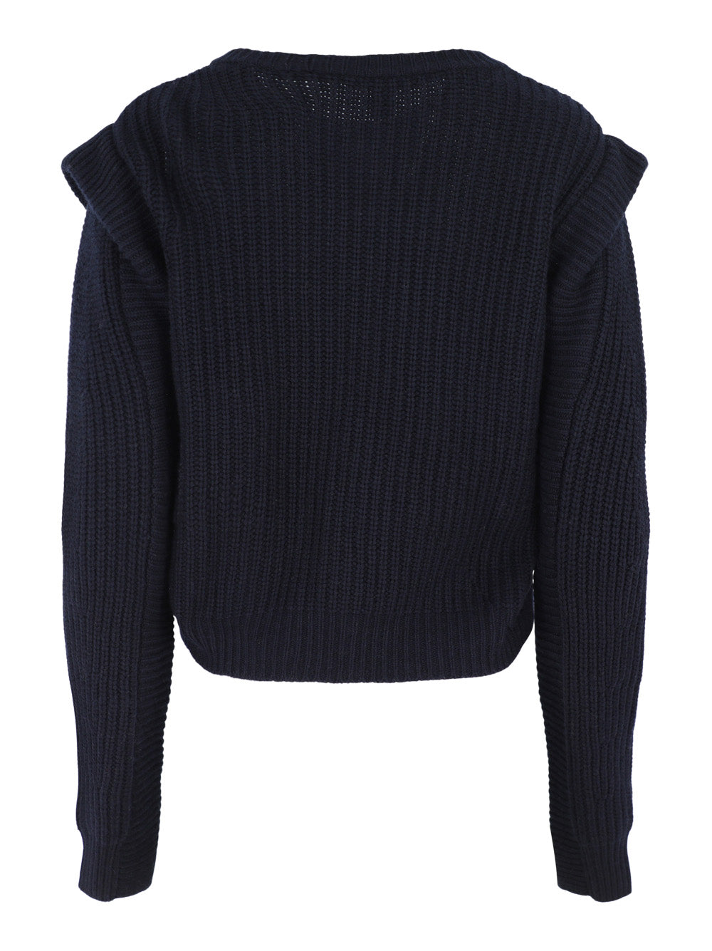 Autumn Cashmere Shaker Flange Shoulder Jacket in Peacoat