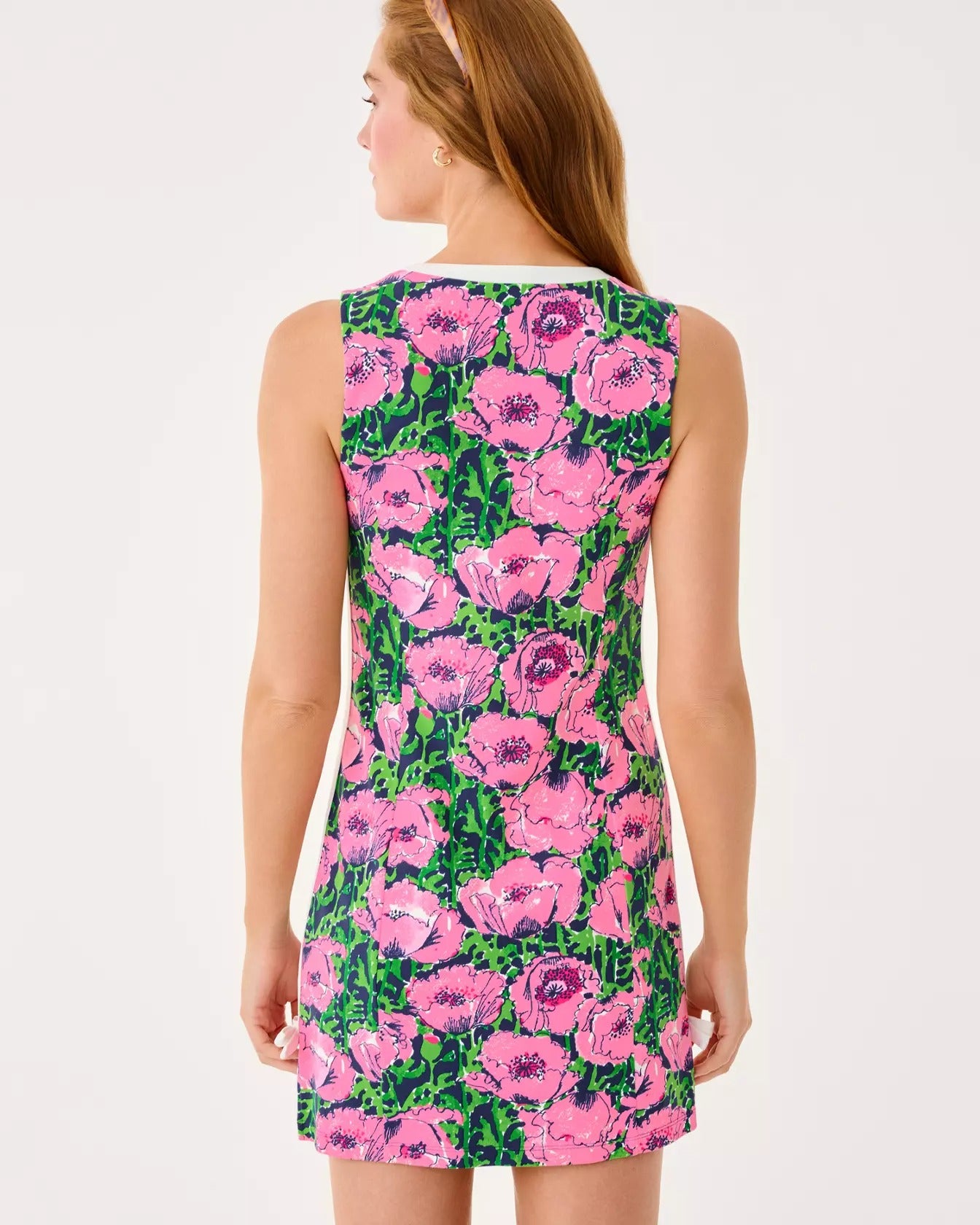 Lilly Pulitzer Mela Active Dress UPF 50+ in Low Tide Navy Florrie