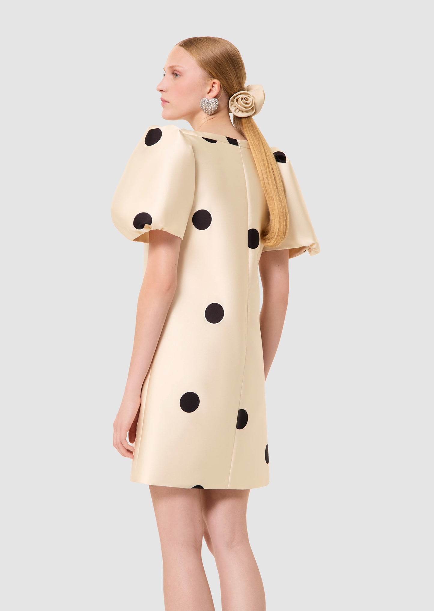 Tara Jarmon Romina Ecru Polka Dots Print Dress