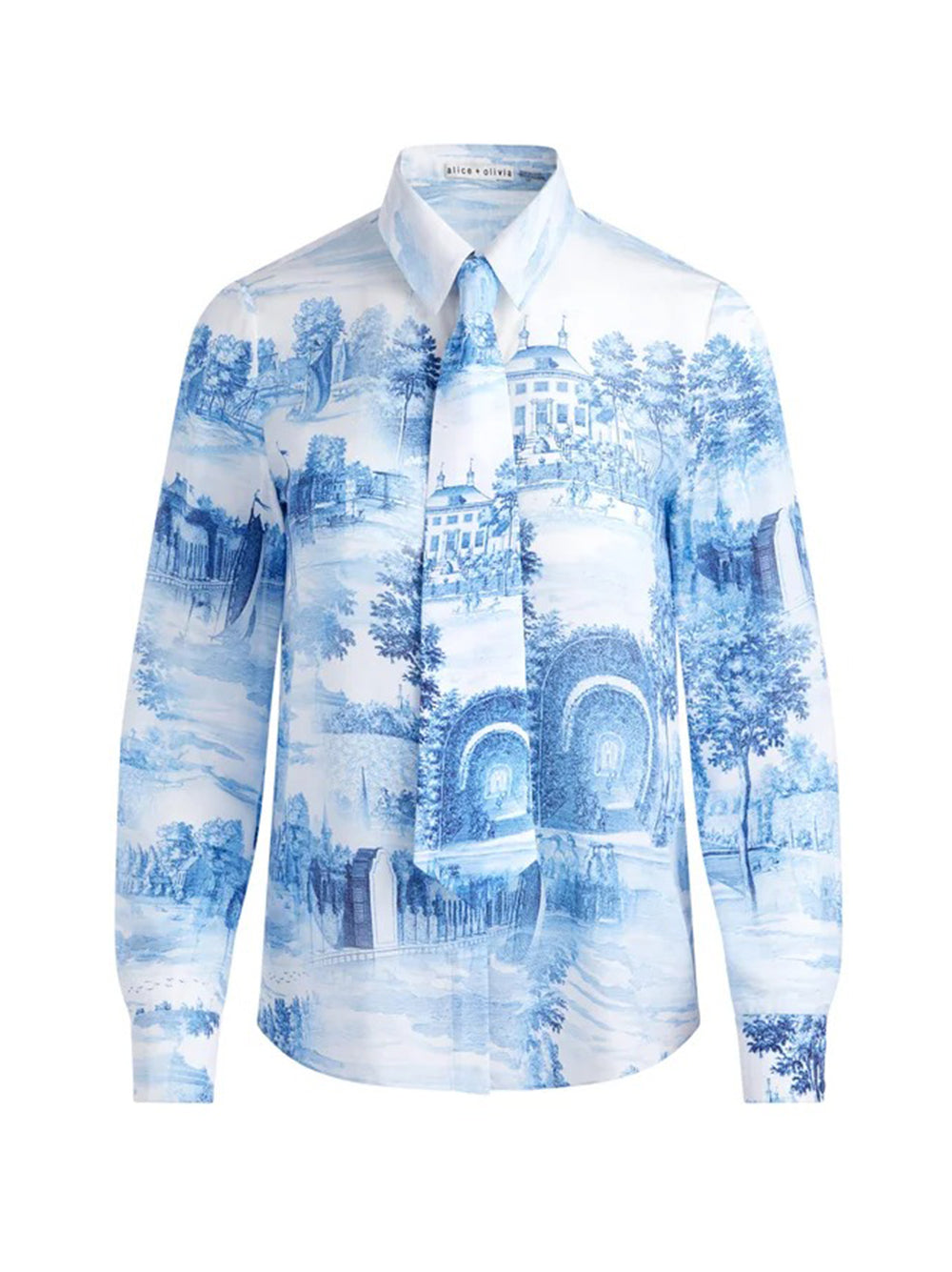 Alice + Olivia Willa Placket Top in Chateau