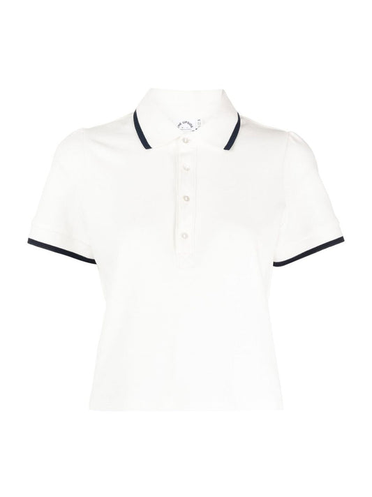 The Upside Bounce Birdie Crop Polo in White