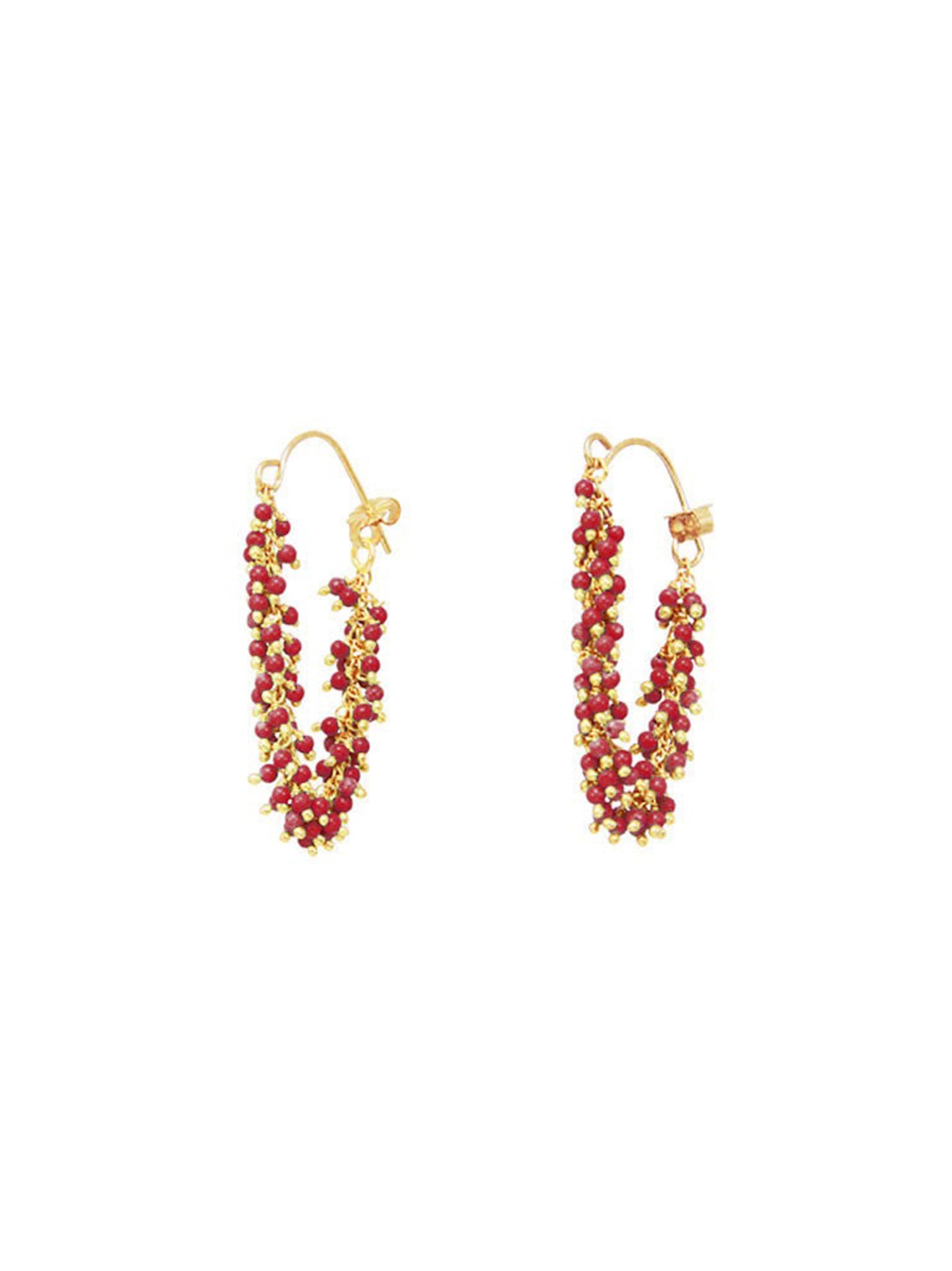 Catherine Weitzman Fringe Hoop Earrings Beaded (More Colors)
