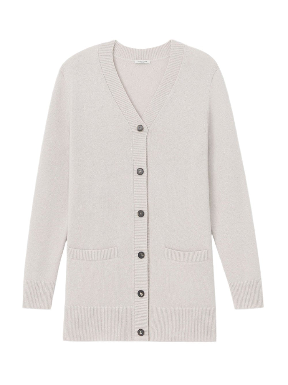 Lafayette 148 V-Neck Button Front Cardigan in Pearl