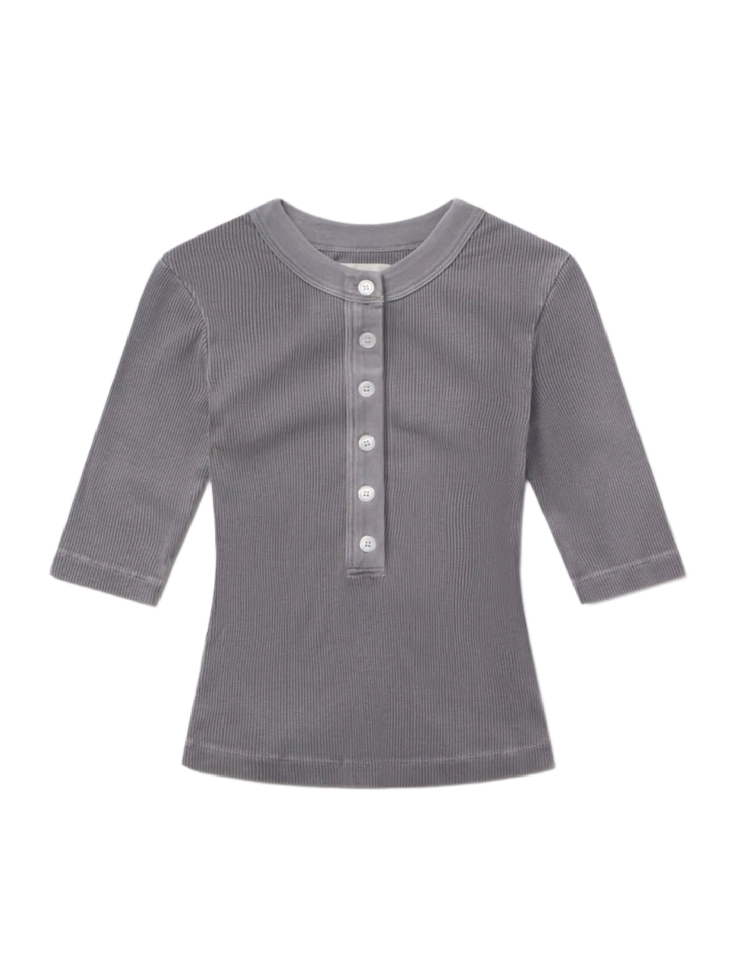 7 For All Mankind Nali Short Sleeve Henley in Balboa