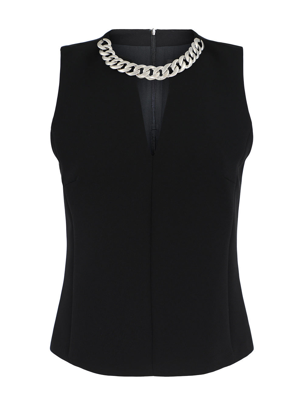 Barbara Bui Chain Neckline Tank in Black