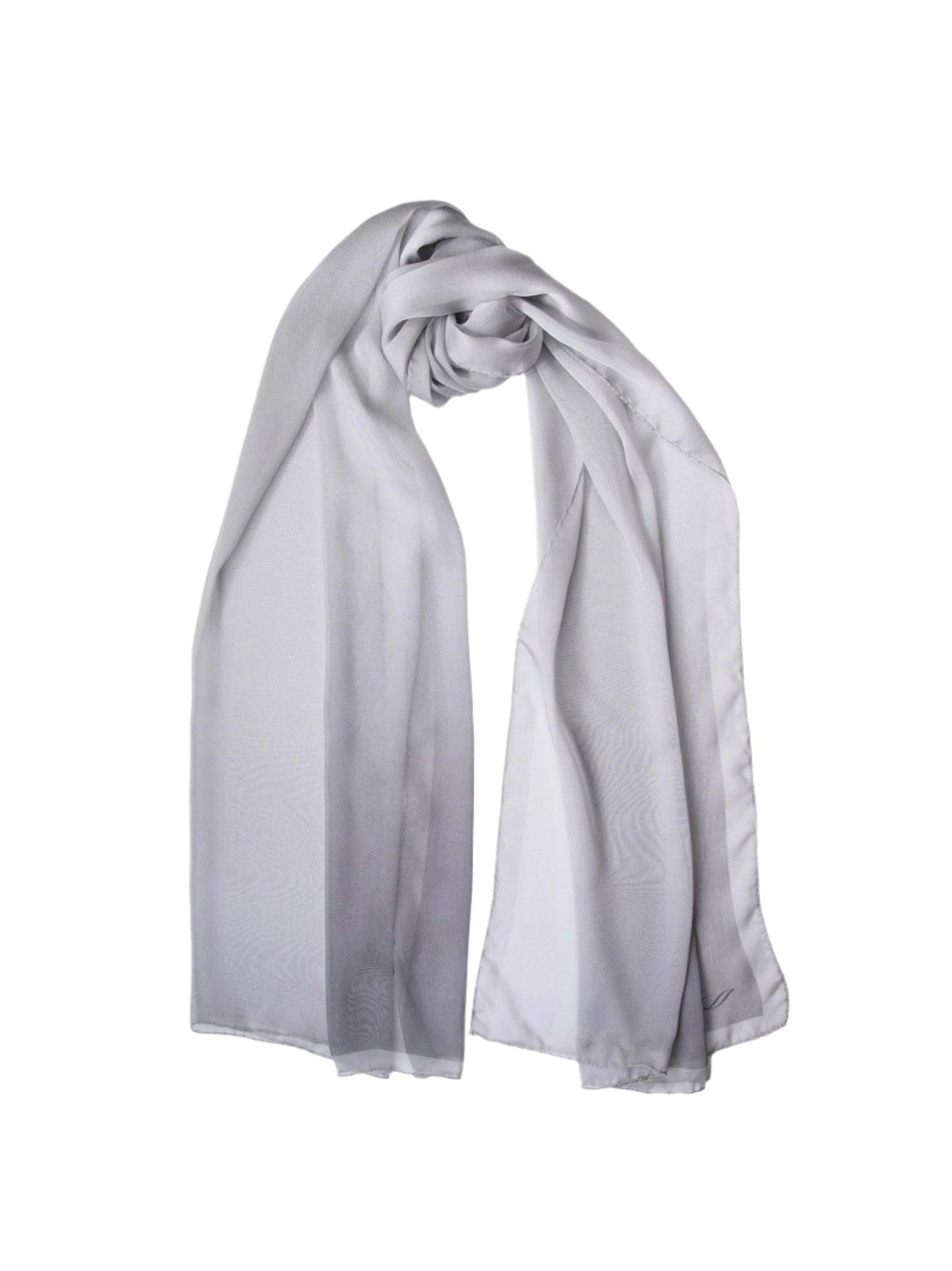 Elizabetta Sophia Silk Scarf/Shawl in Silver Pearl