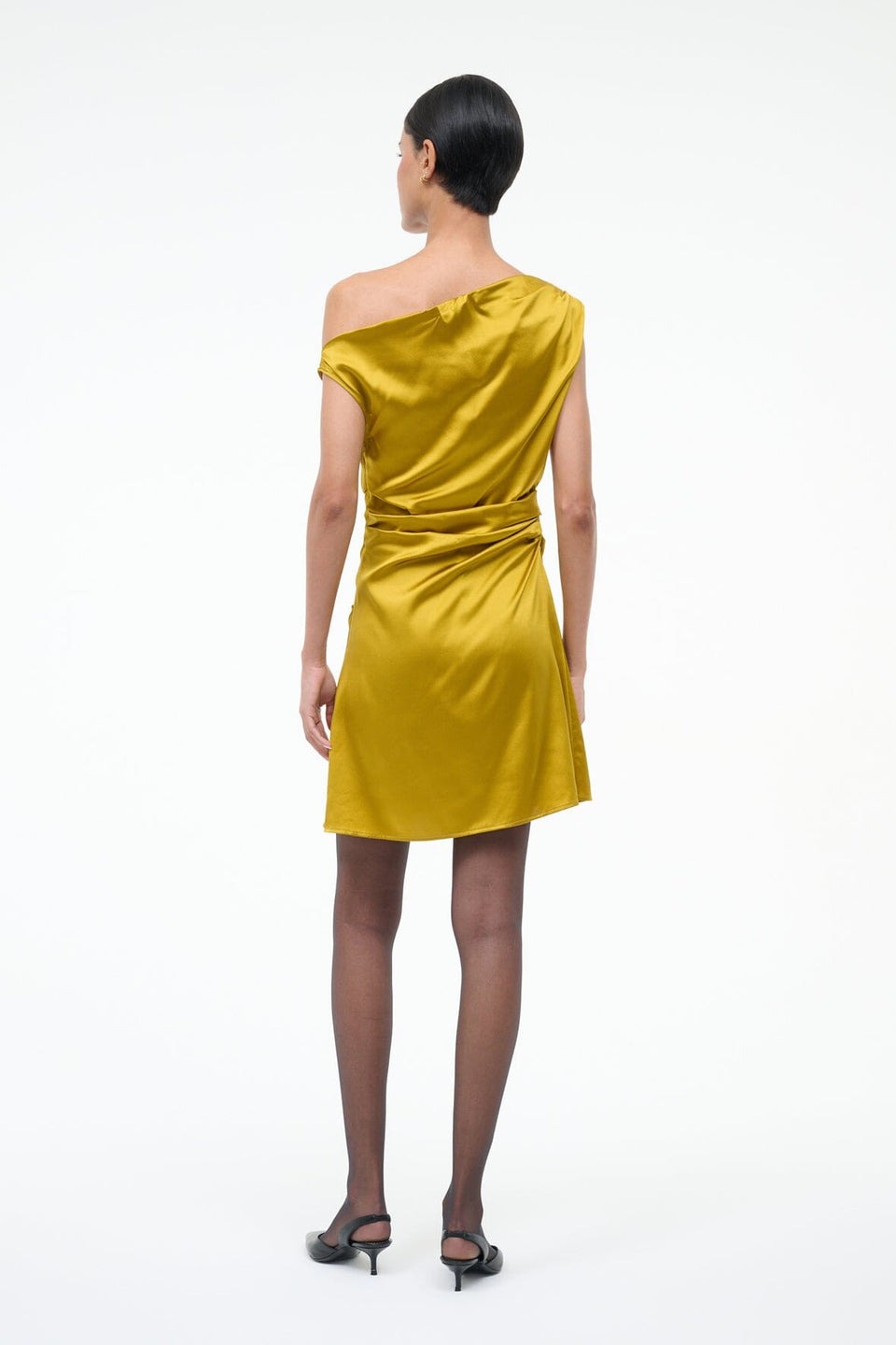 Staud Phare Silk Mini Dress in Turmeric