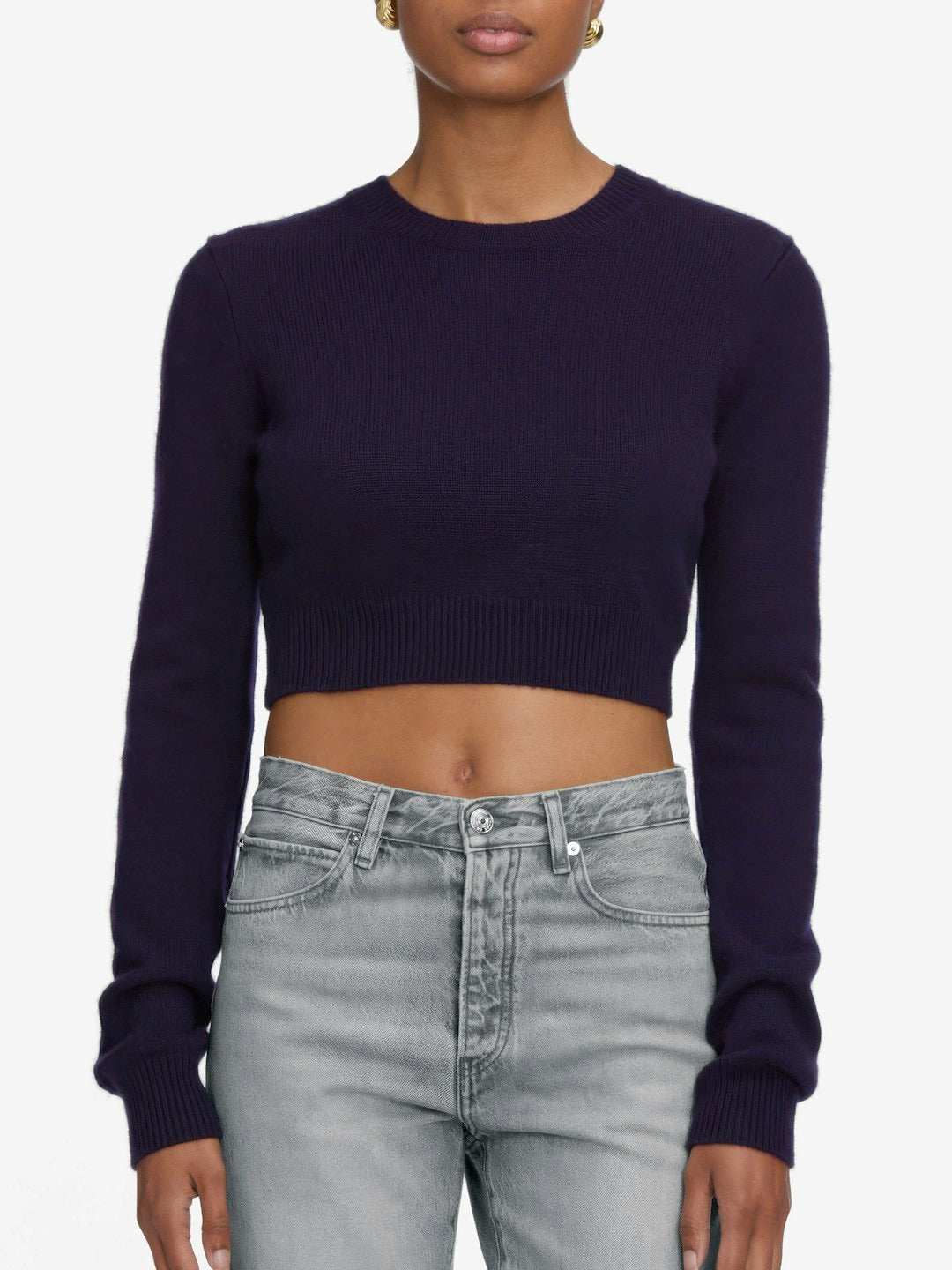 Frame Cashmere School Crew Sweater in Royal Purple