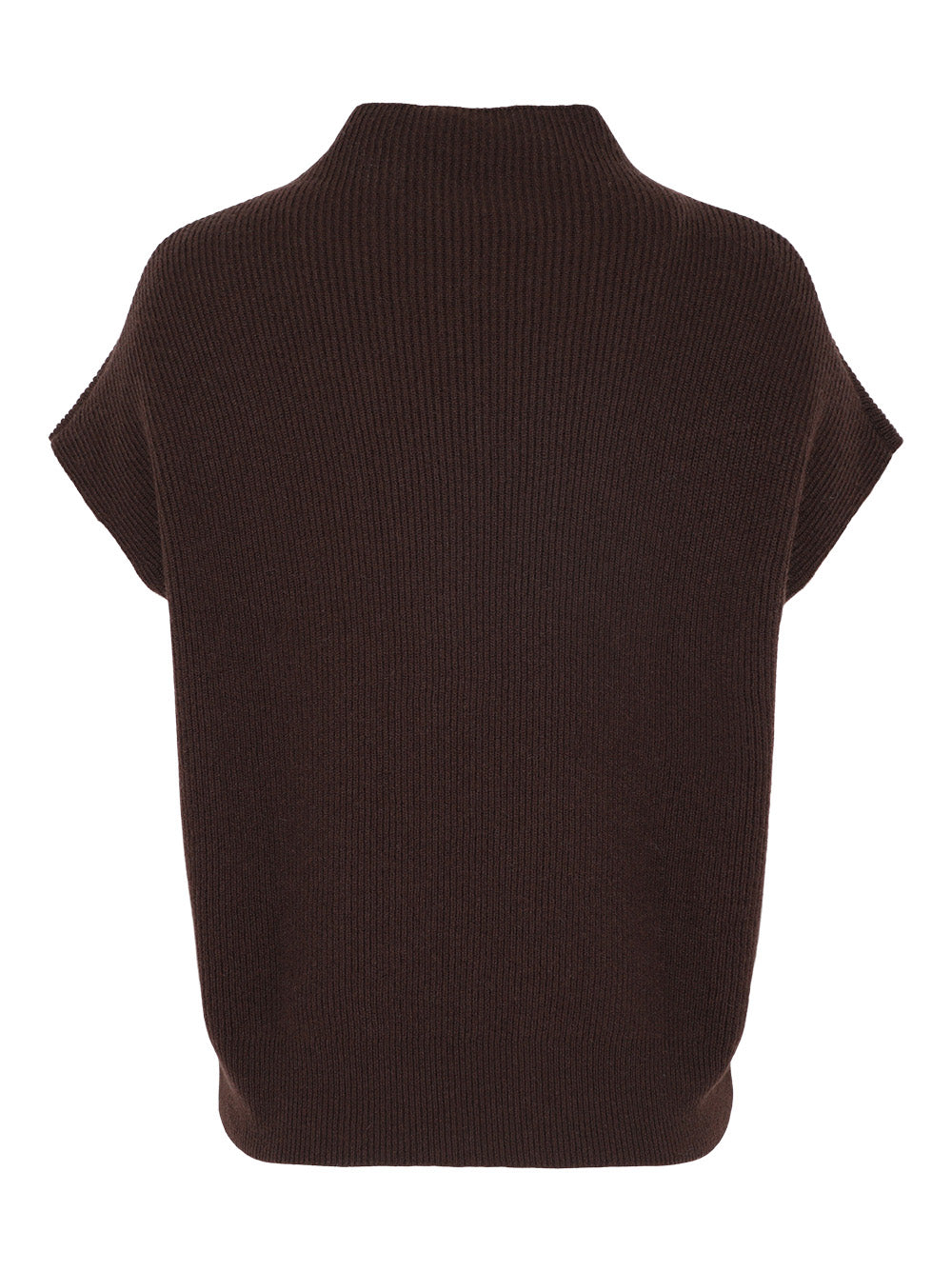 Kinross Rib Cap Sleeve Mock in Chocolate