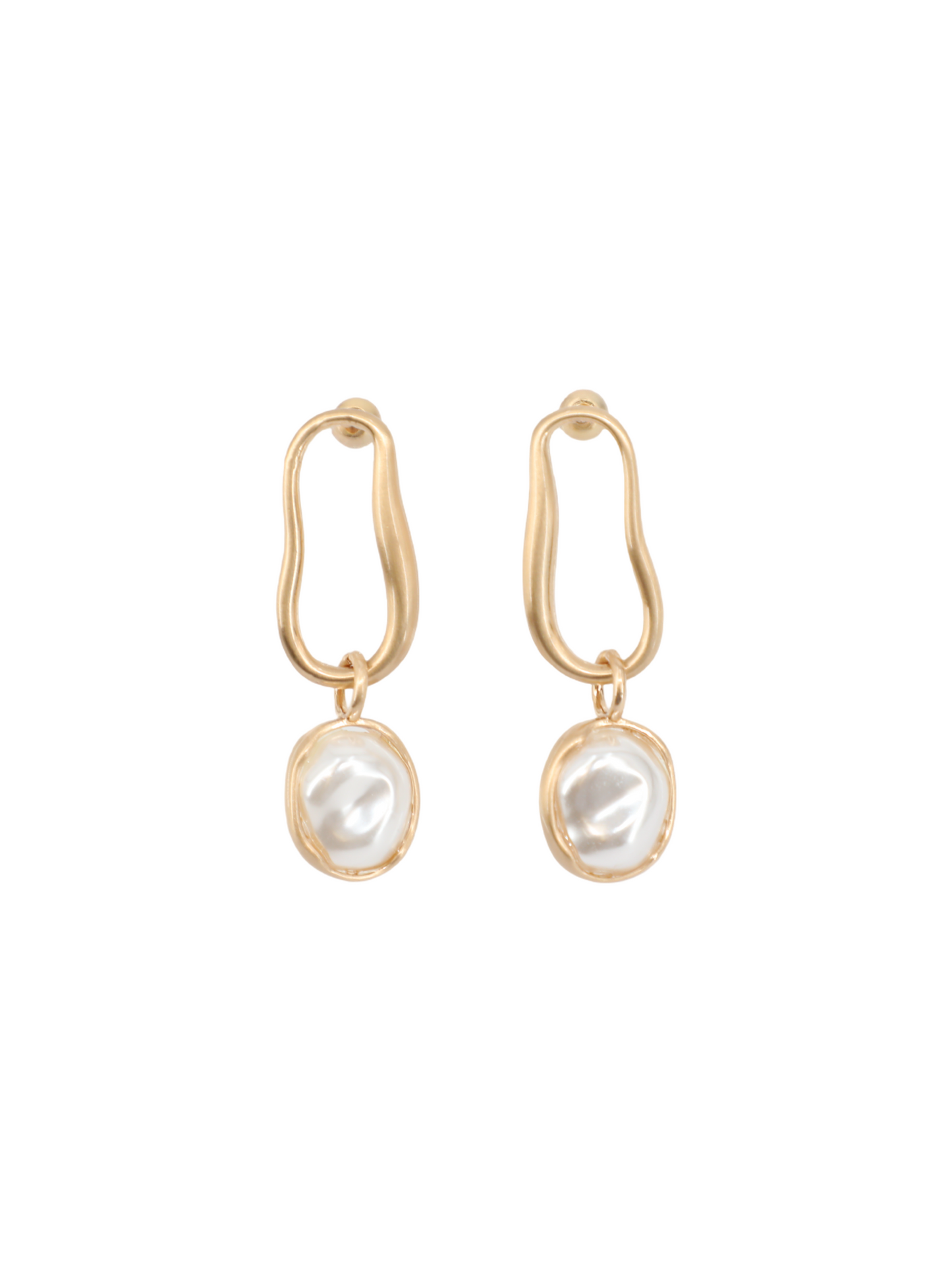 Cult Gaia Vera Earrings in Brushed Brass