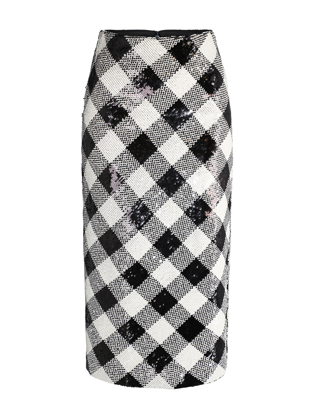 Veronica Beard Allora Sequin Skirt in Black/Off-White