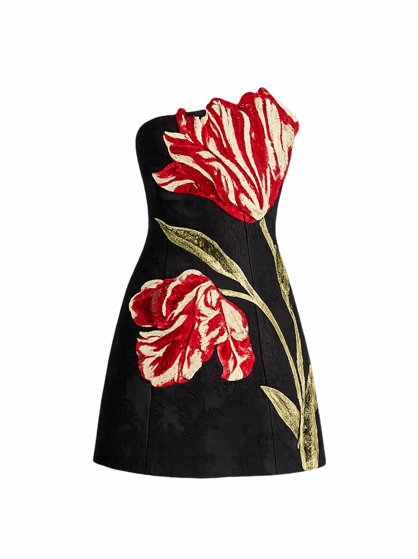 Katia Embell Strapless Lantern Mini Dress