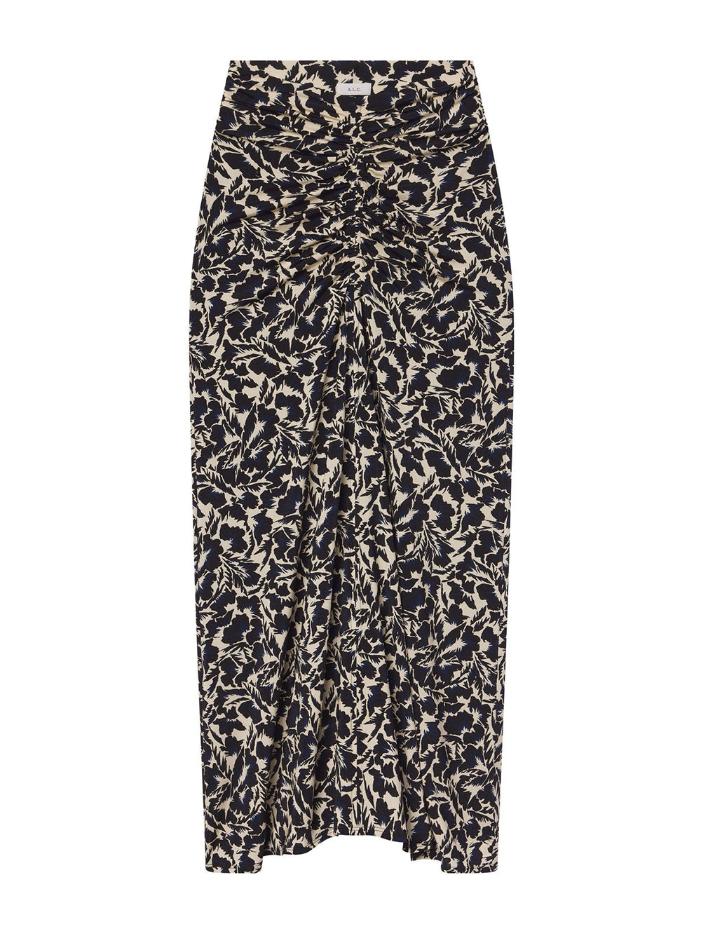 A.L.C. Aurelie Jersey Midi Skirt in. Navy/Cream