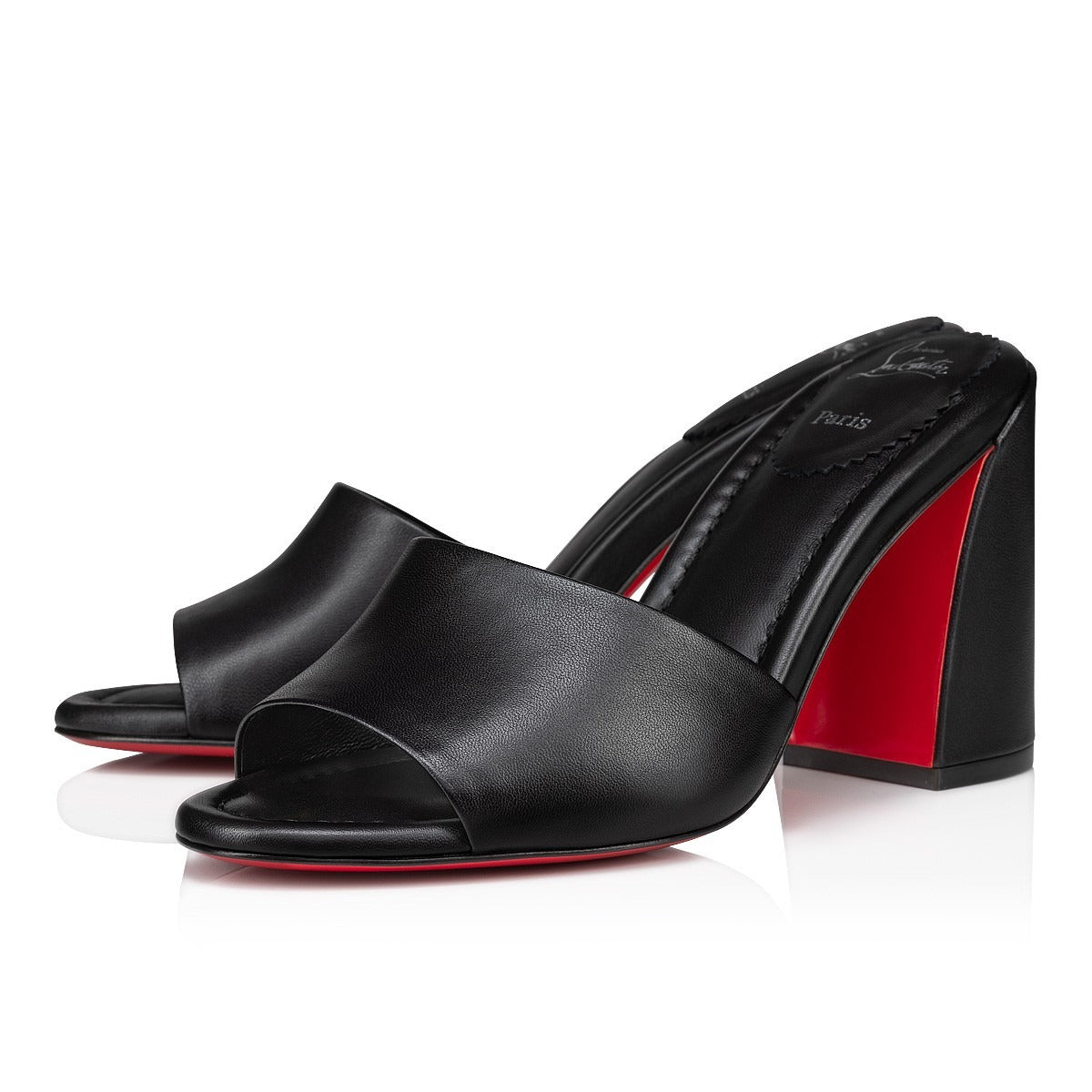 Christian Louboutin Jane Mule 85 Nappa Block Heel in Black | In-Store Only