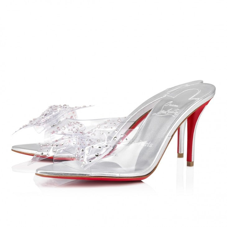 Christian Louboutin Aqua Strass Heels in Silver | In-Store Only