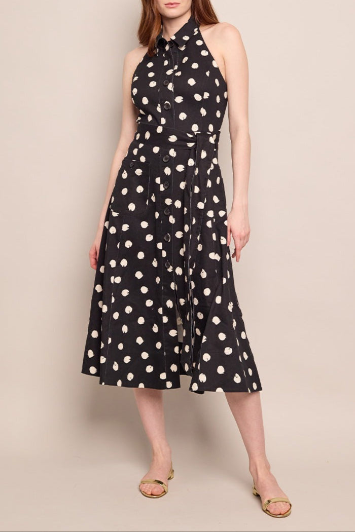 Cara Cara Parker Dress in Spot Black Egret