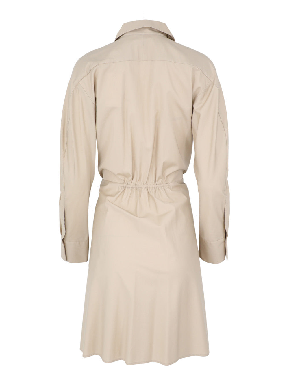 Vince Drawcord Ruched Shirt Dress in White Oak