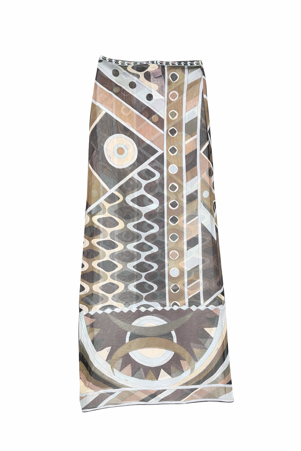 Pucci Gonna Sheer Sarong in Khaki Blue