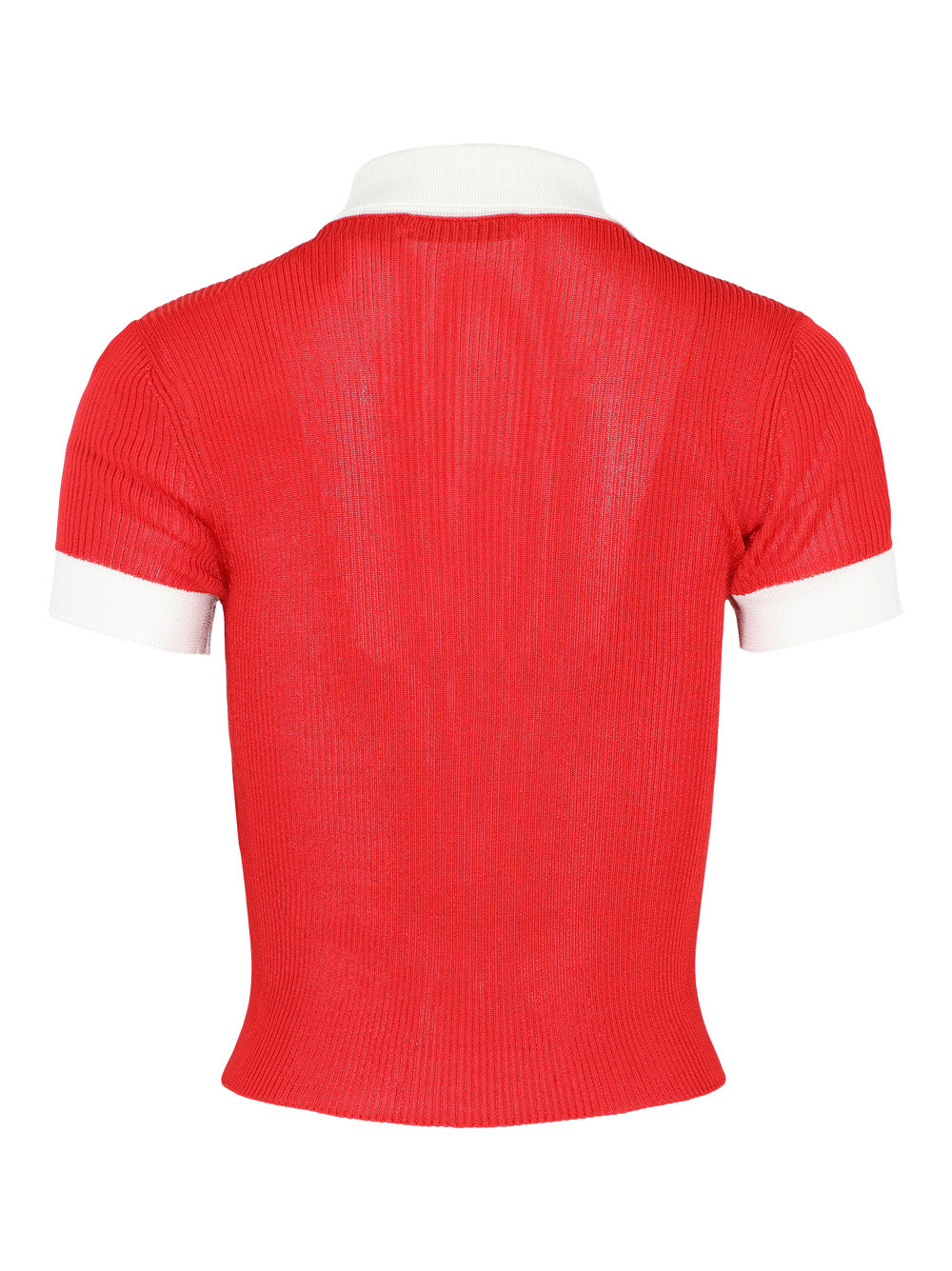 Alice + Olivia Martha Polo in Bright Ruby/Soft White