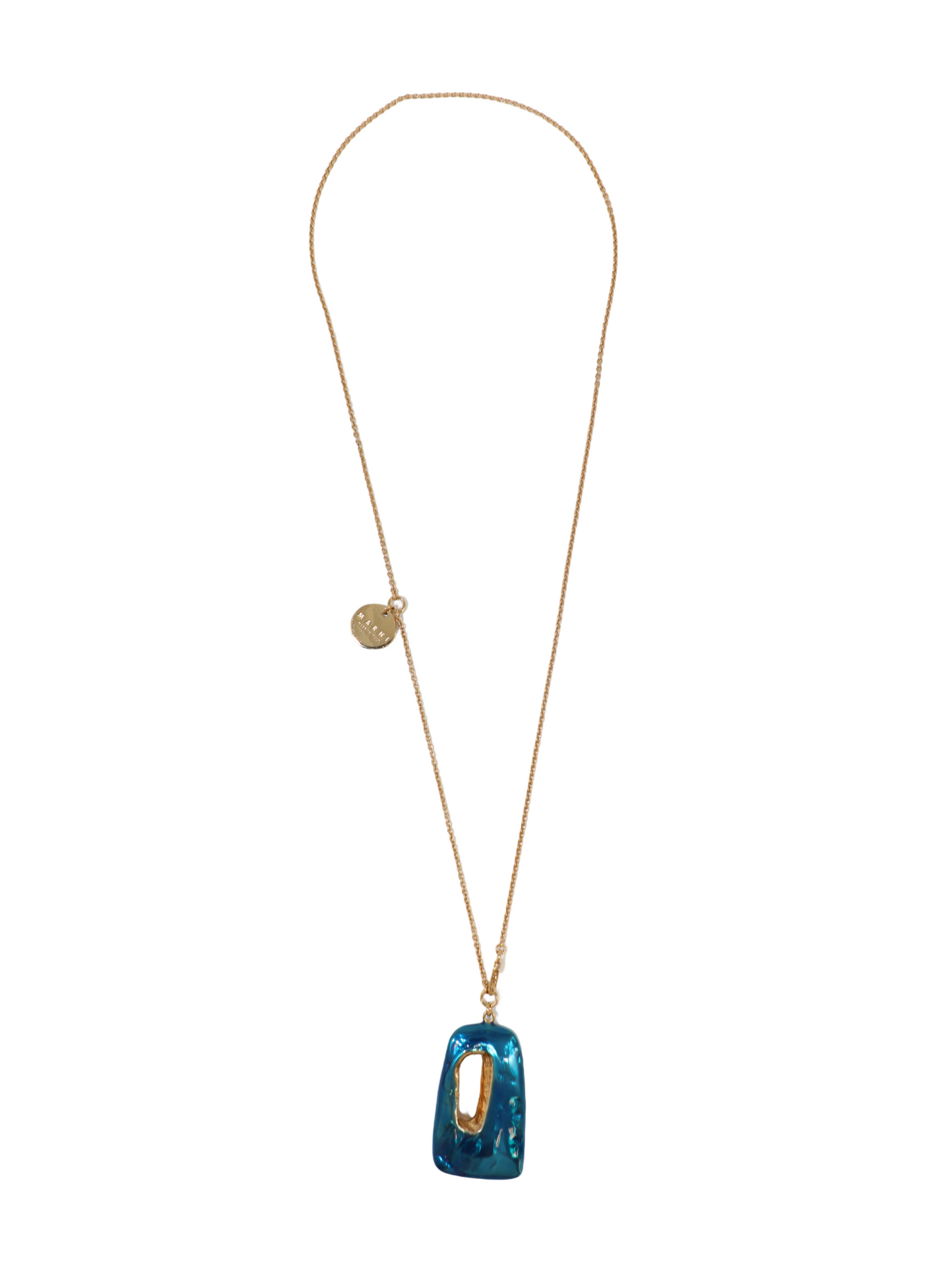 Marni Blue Enamel Trapeze Necklace