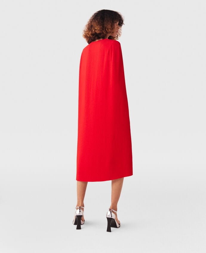 Stella McCartney Cape Dress in Lipstick Red
