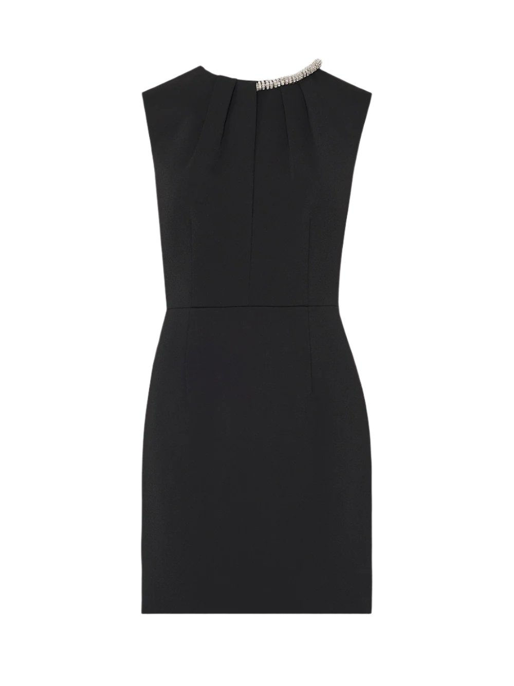 Milly Nyra Crepe Crystal Embellished Dress in Black
