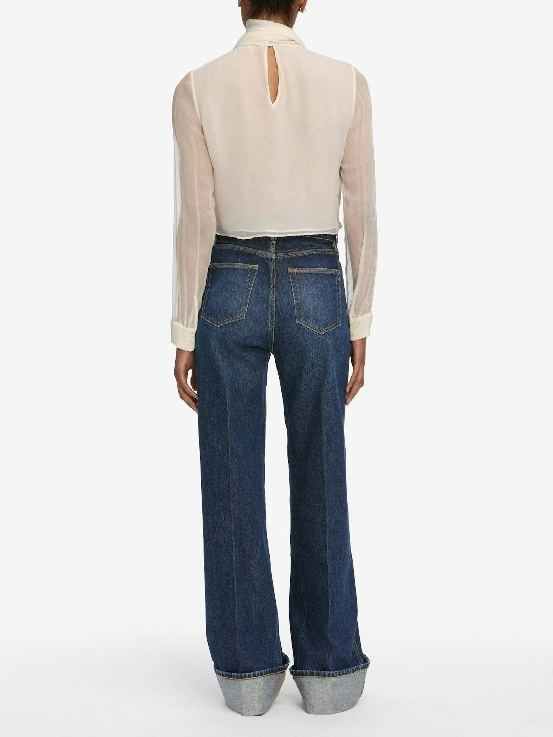Frame The Cuffed Wide Jeans in Spencer