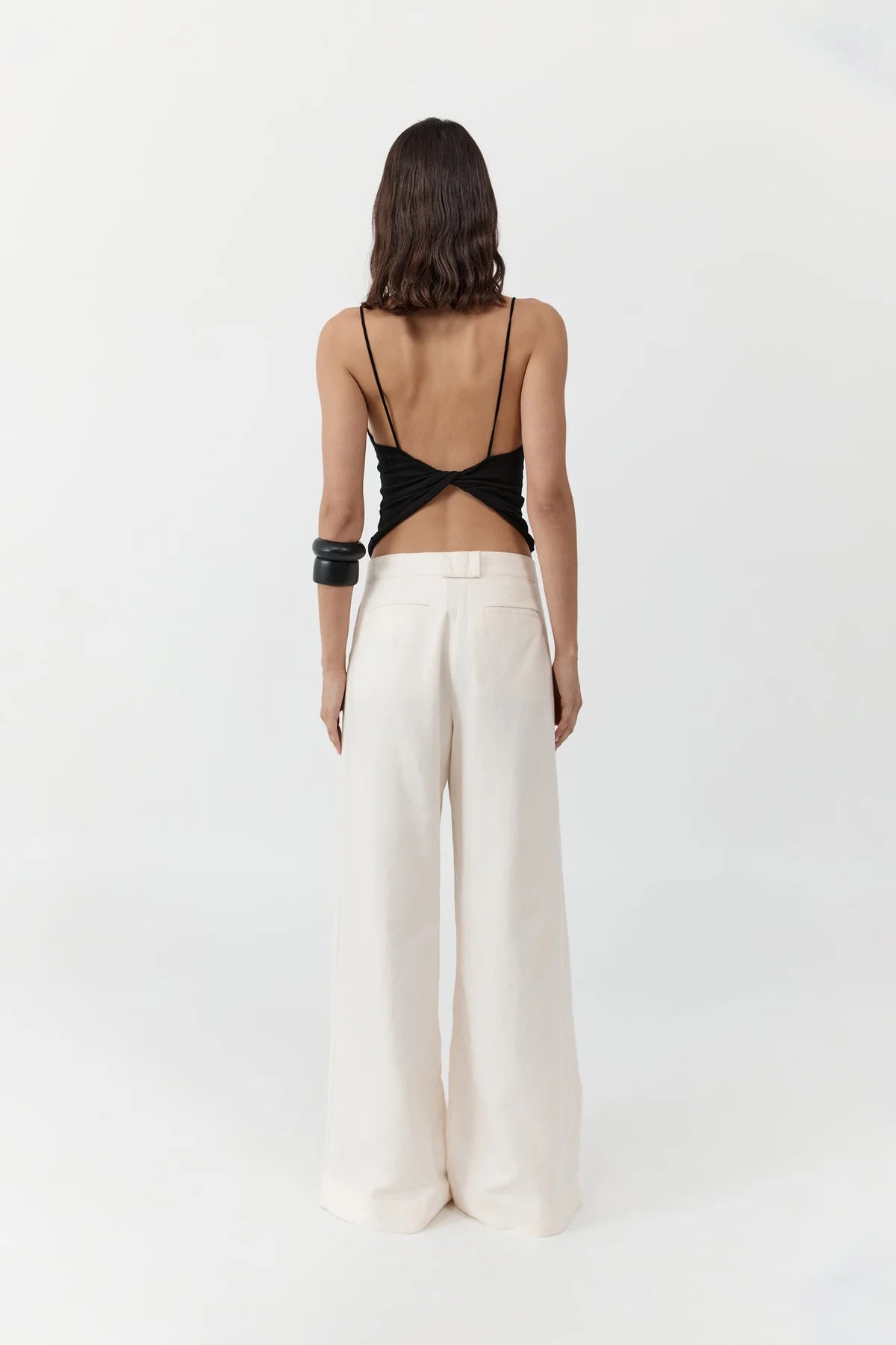 St. Agni Pleat Loop Pants in Ivory