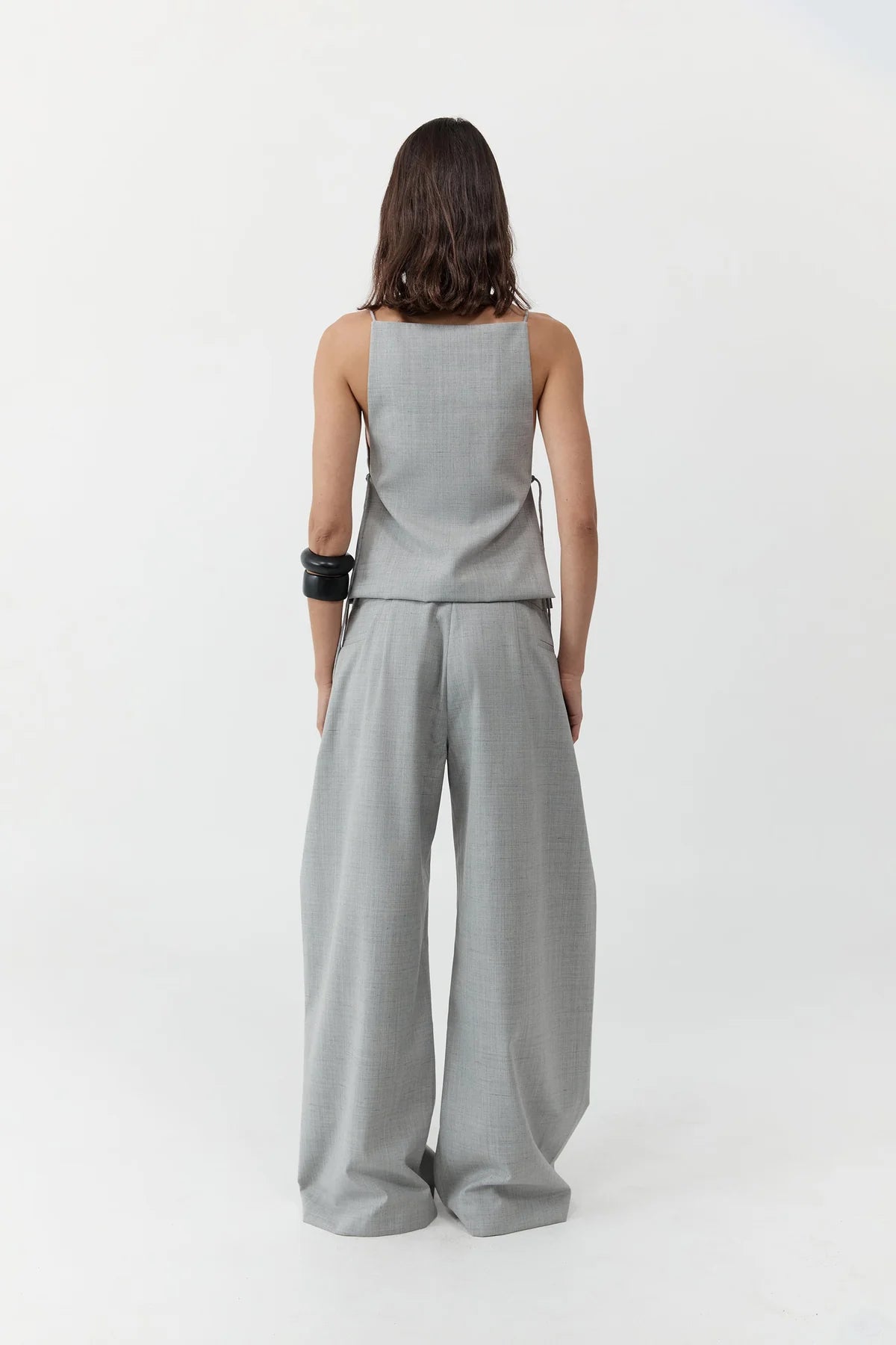 St. Agni Square Side Tie Top in Concrete
