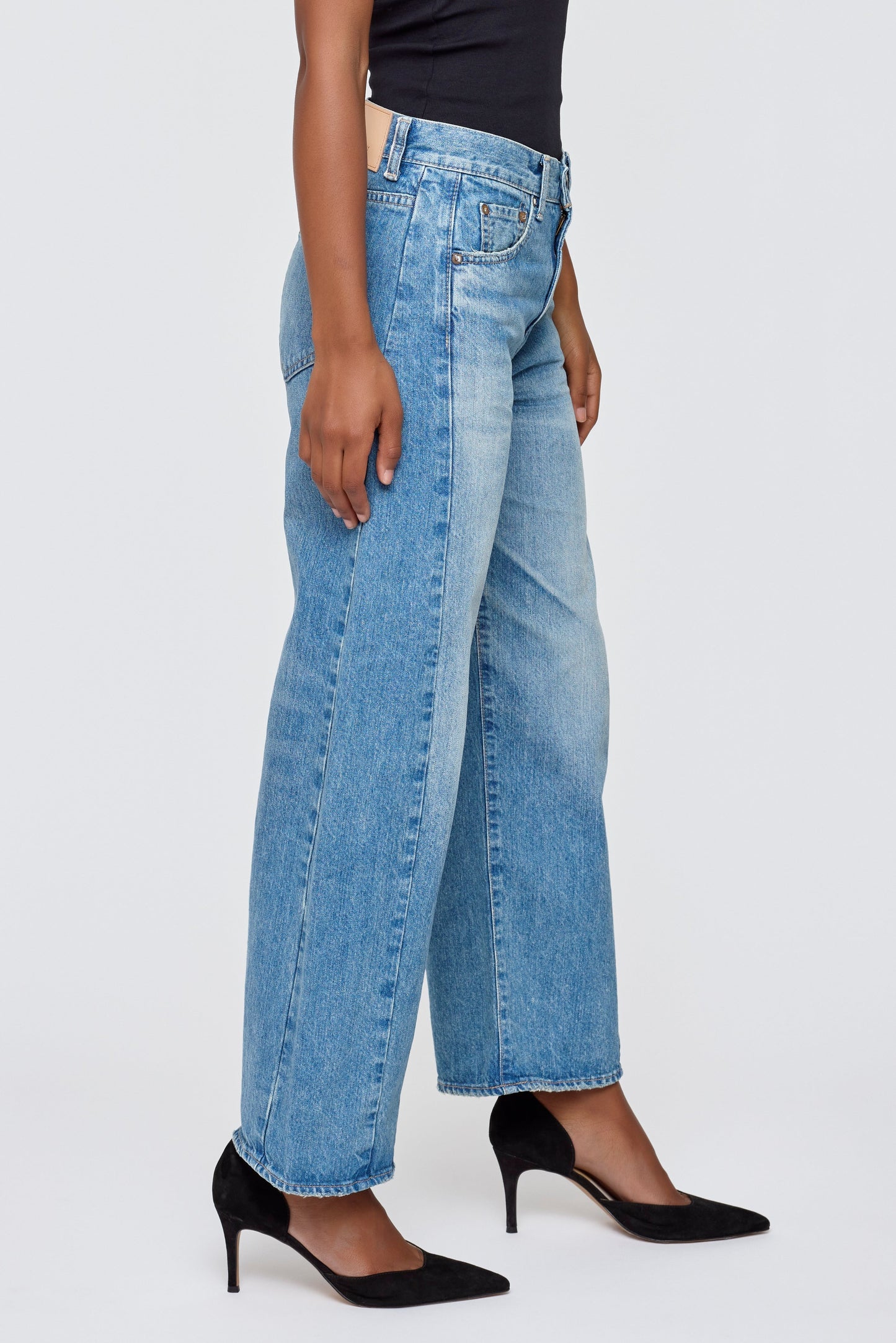 Moussy Vintage MV Bayard Side Line Cocoon Pants in Blue