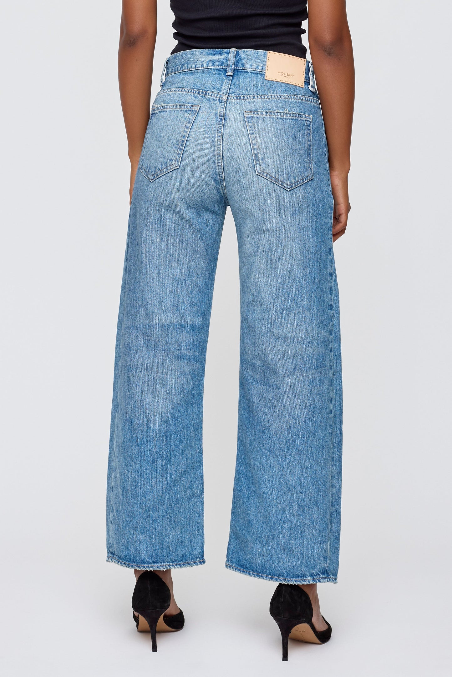 Moussy Vintage MV Bayard Side Line Cocoon Pants in Blue