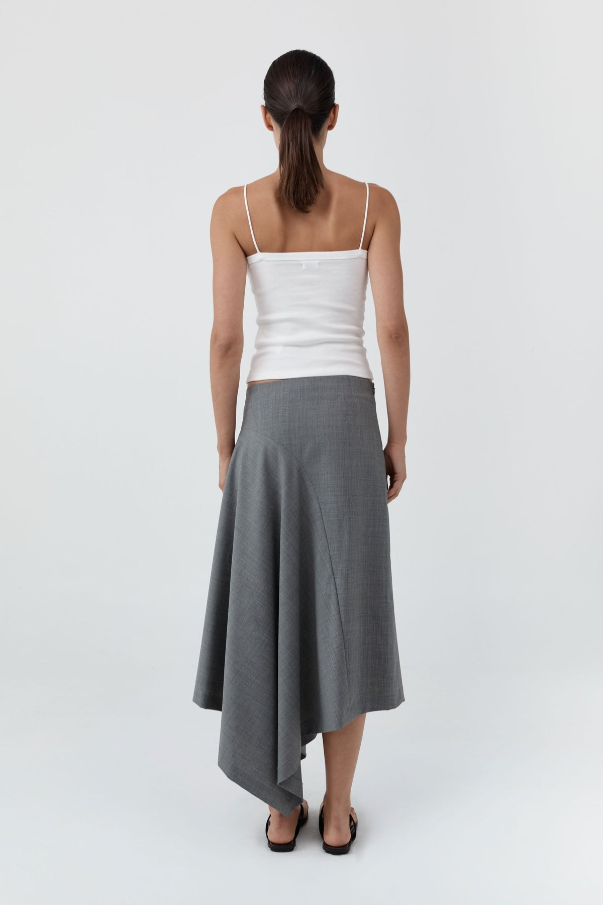 St. Agni Wool Asymm Skirt in Pumice