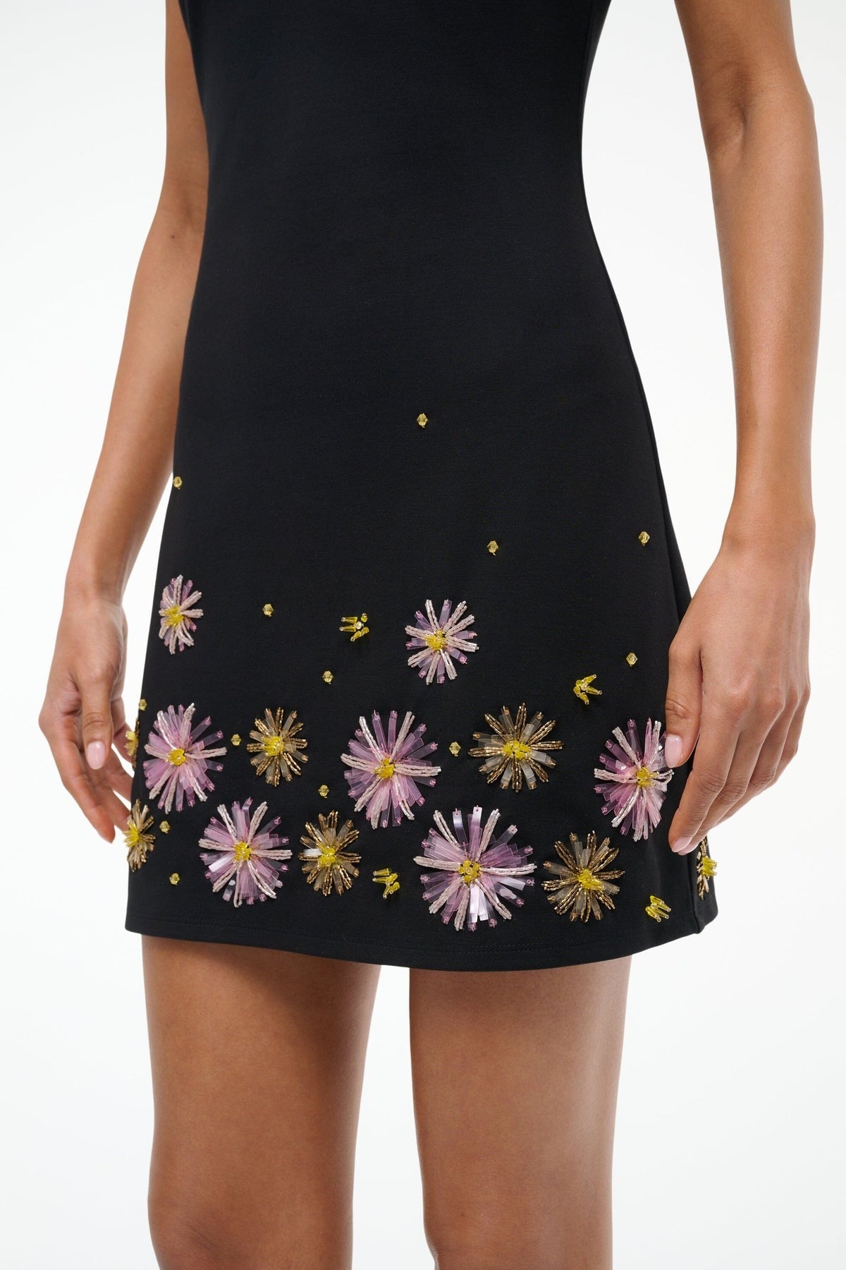 Staud Mercer Dress in Dahlia Daydream Black