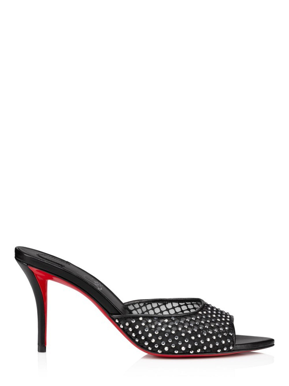 Christian Louboutin Apostropha Mule Mesh Strass 80 in Black Crystal | In-Store Only