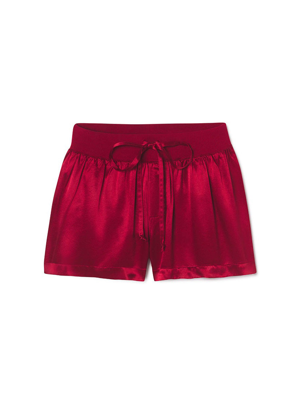 PJ Harlow Mikel Satin Boxer Shorts in Red