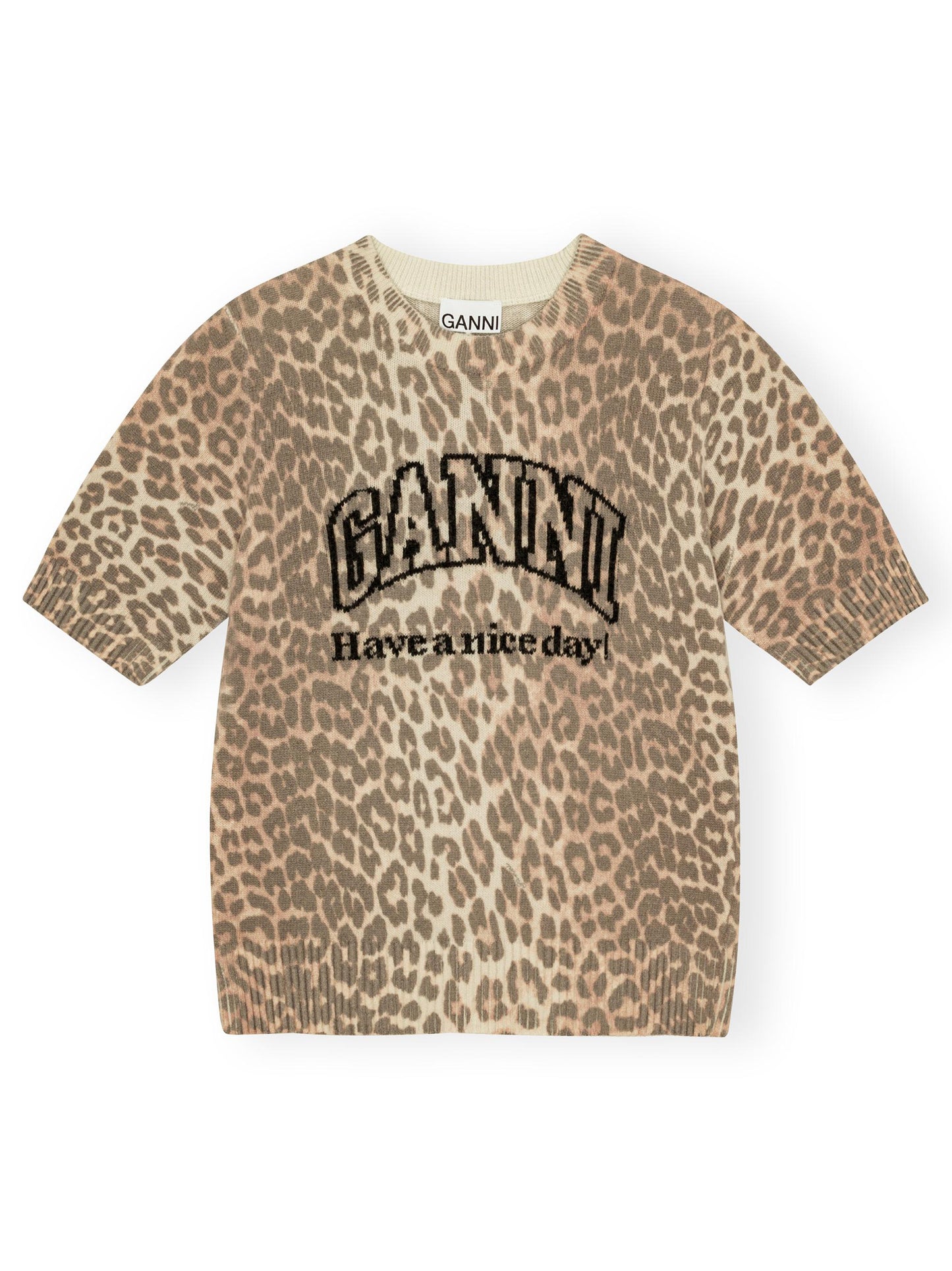 Ganni Graphic Printed Leopard T-shirt