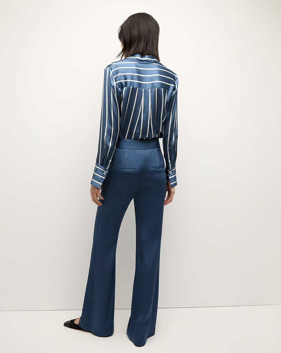 Veronica Beard Monique Top in Blue Stone/Off White