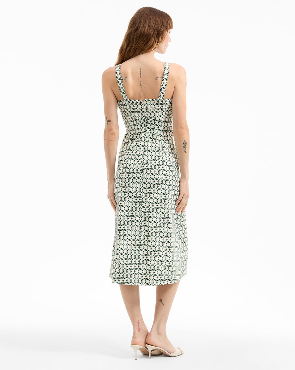 Veronica Beard Colleen Stretch-Linen Mini Dress in Dove Multi
