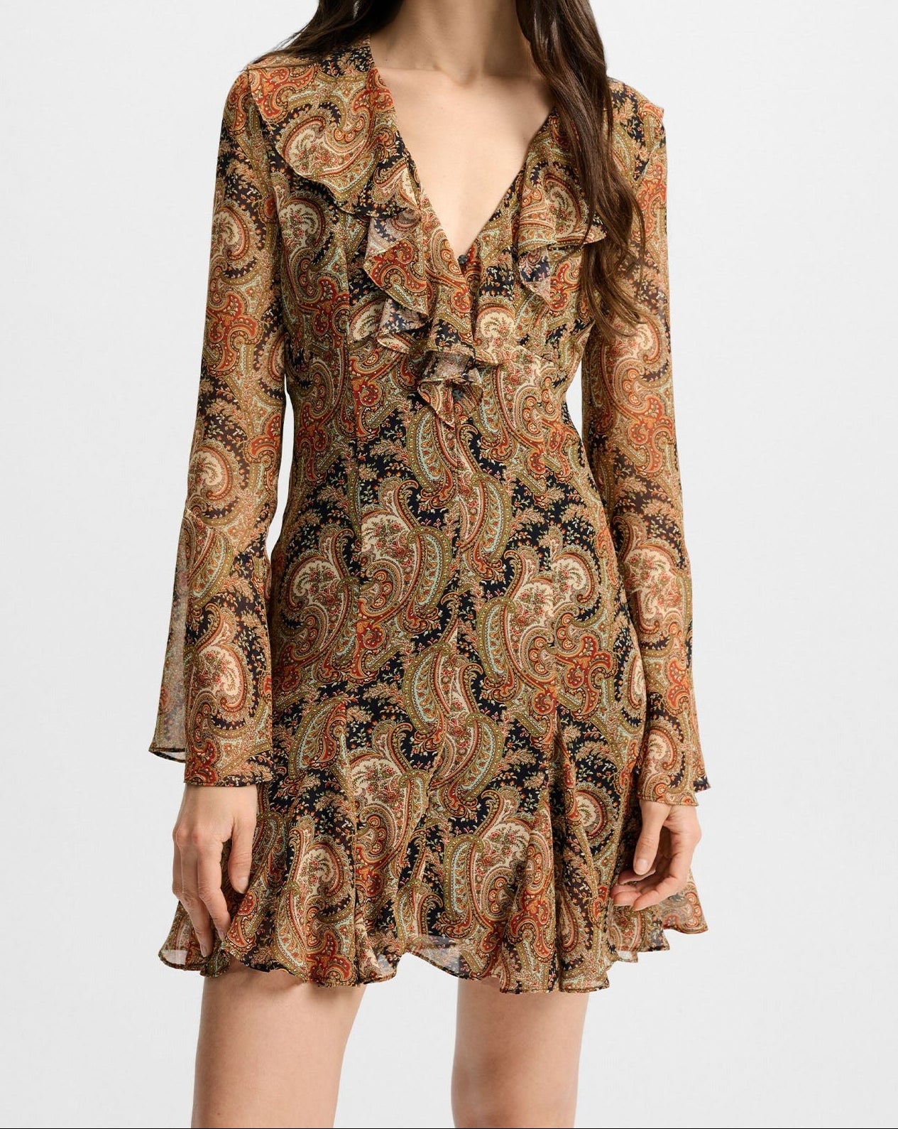 Veronica Beard Adrienne Silk Mini Dress in Navy Multi