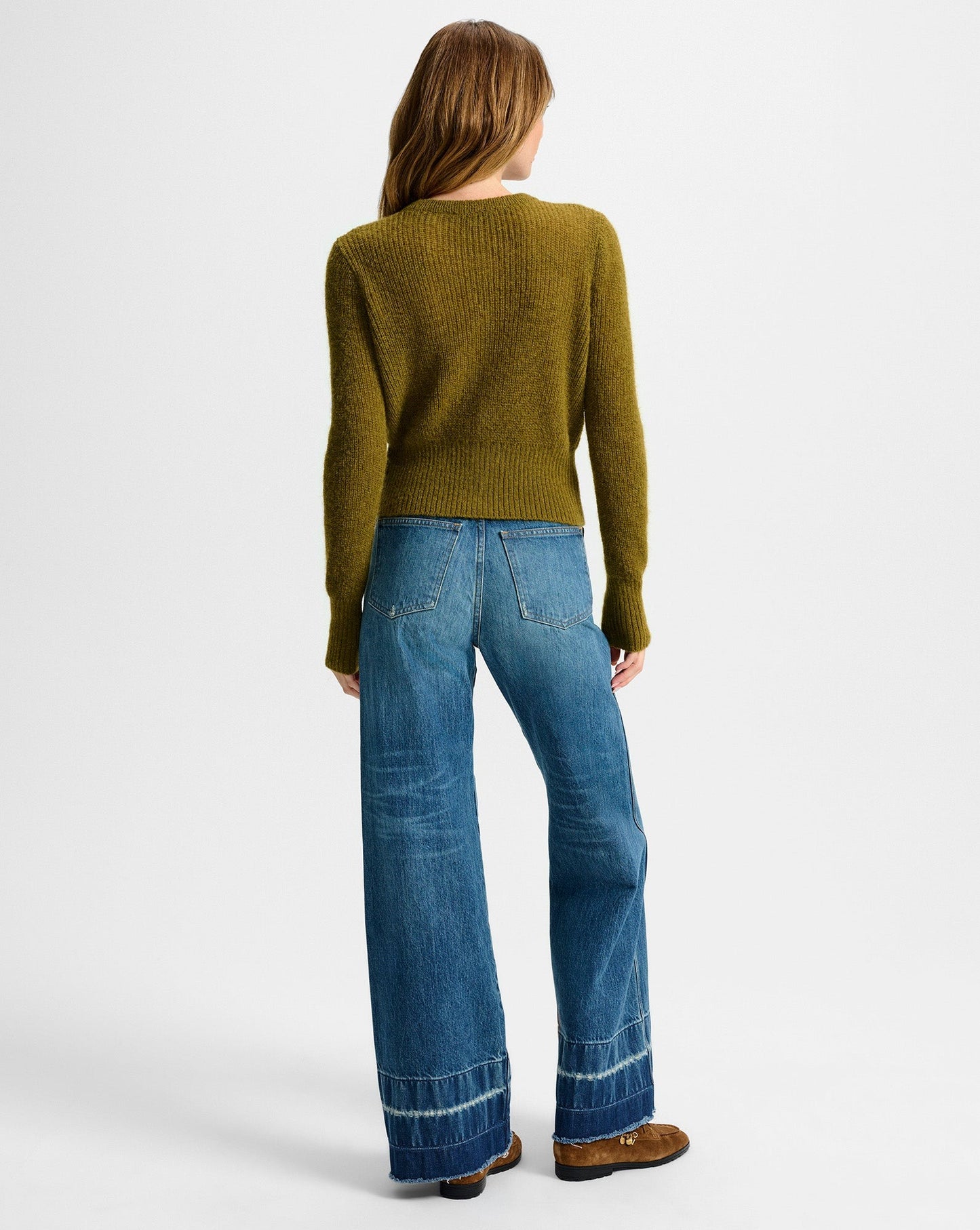 Veronica Beard Gilmour Mohair Cardigan in Moss