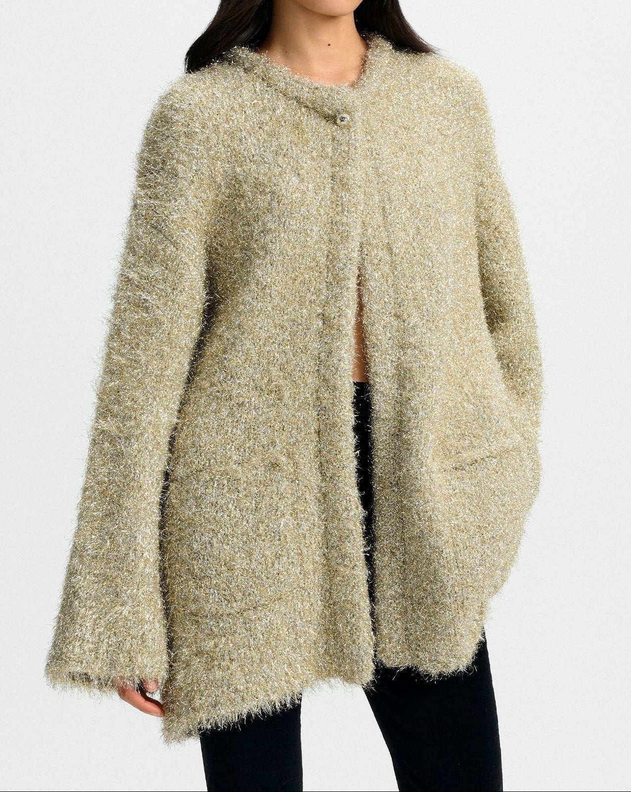 Veronica Beard Rozan Knit Jacket in Gold