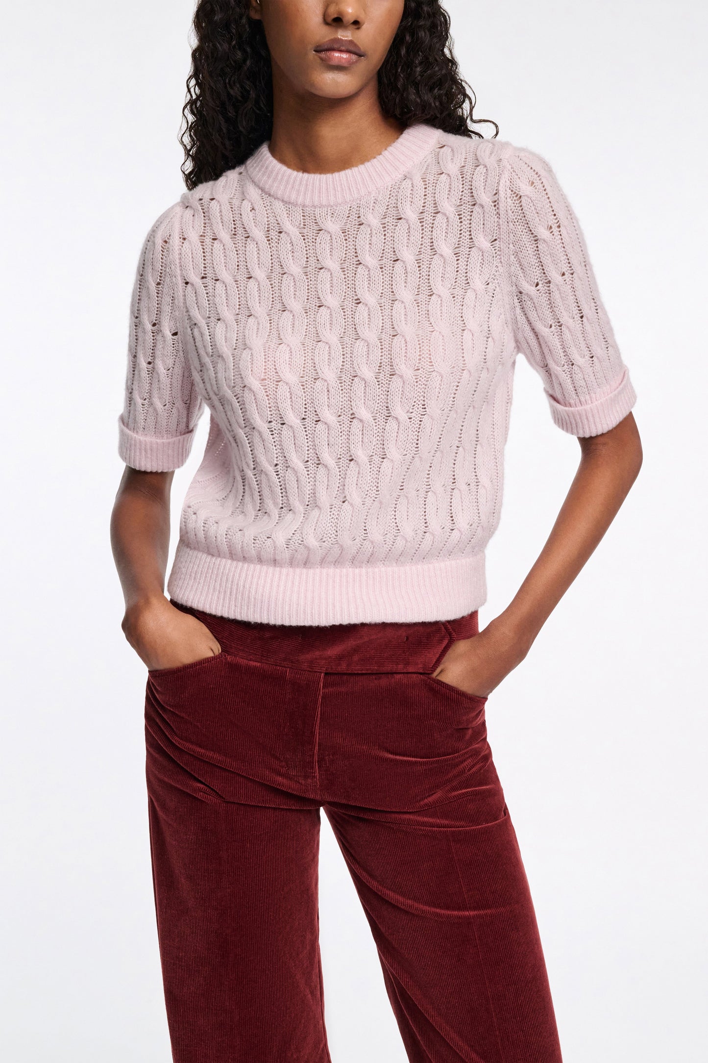 Dorothee Schumacher Sheer Softness Sweater in Light Rose