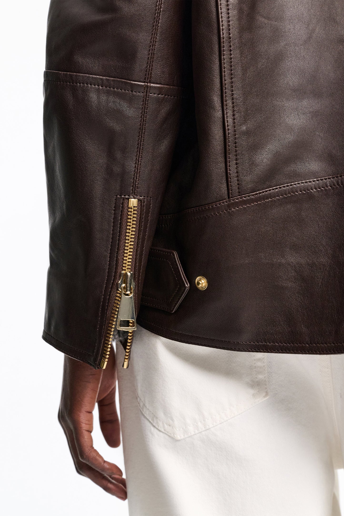 Dorothee Schumacher Biker Jacket in Black Chocolate