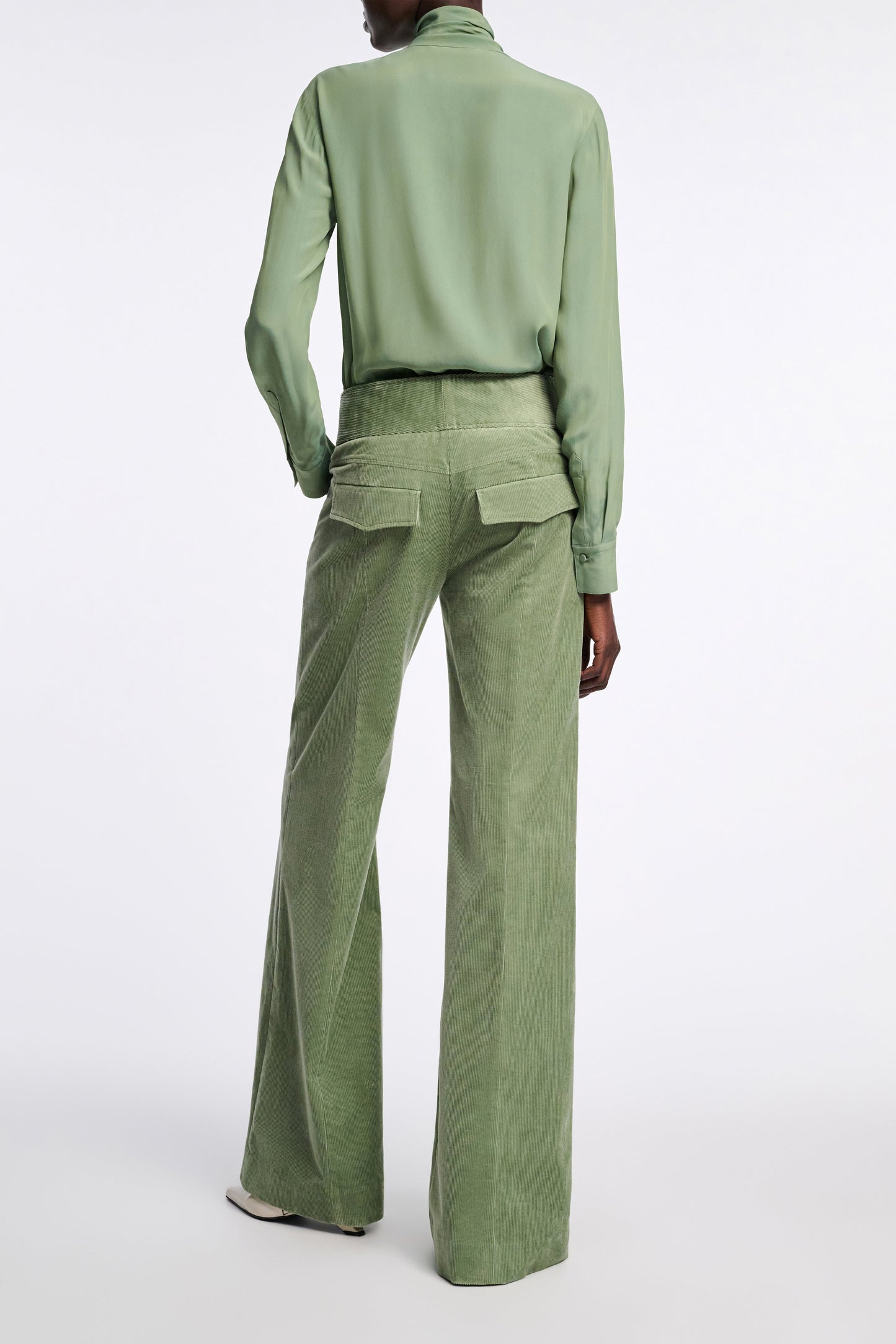 Dorothee Schumacher Twisted Structure Corduroy Pant in Mistletoe