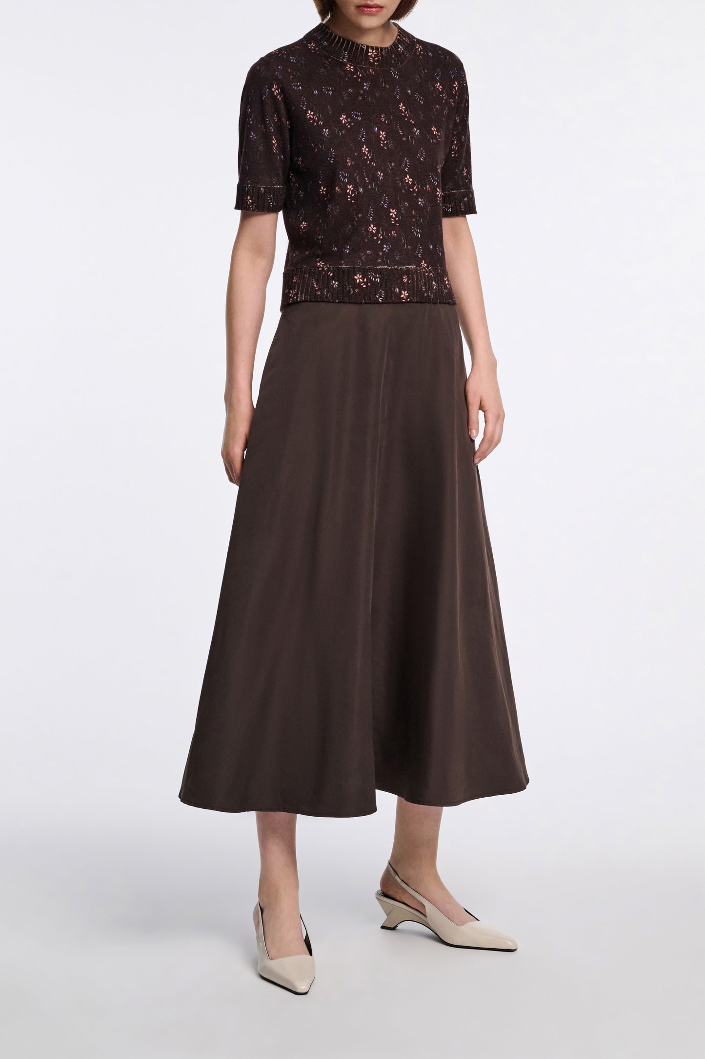 Dorothee Schumacher Sporty Elegance Skirt in Dark Chocolate