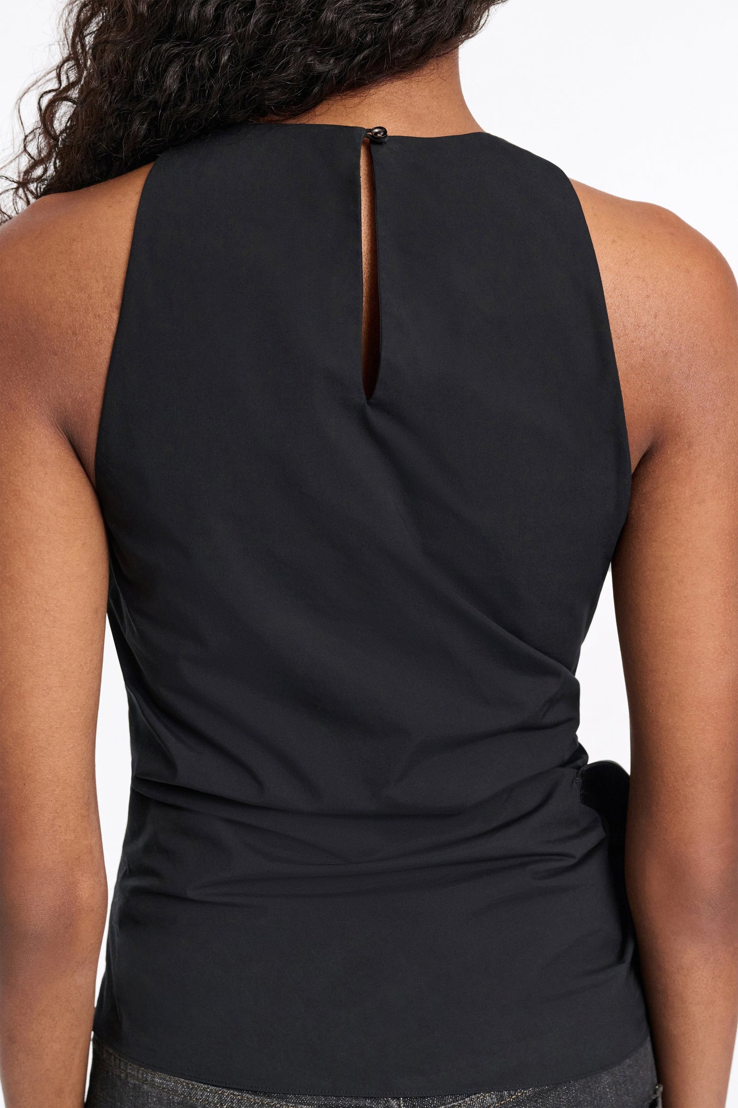 Dorothee Schumacher Poplin Power Top With Maxi Bow in Pure Black
