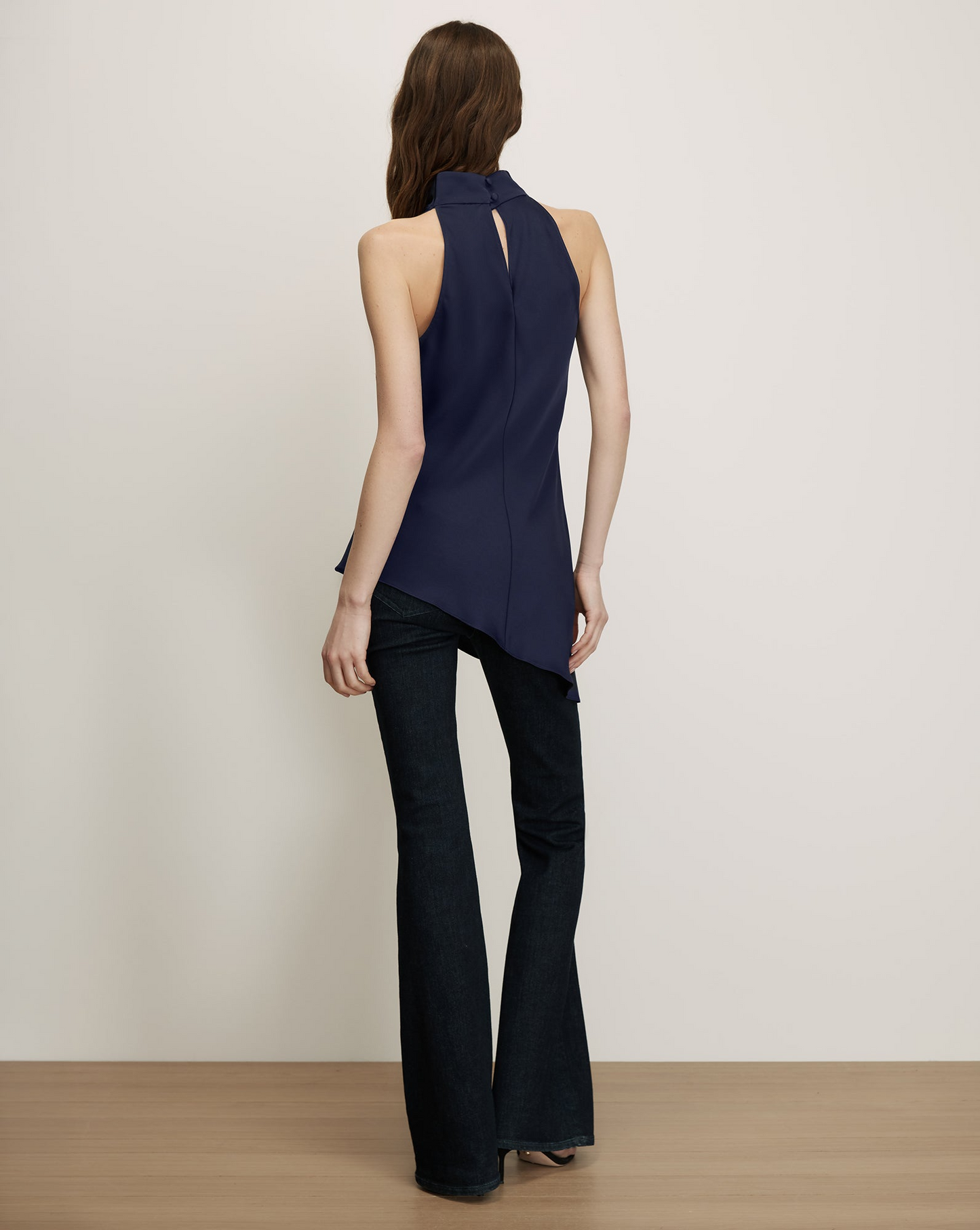 Veronica Beard Radford Asymmetrical Top in Navy