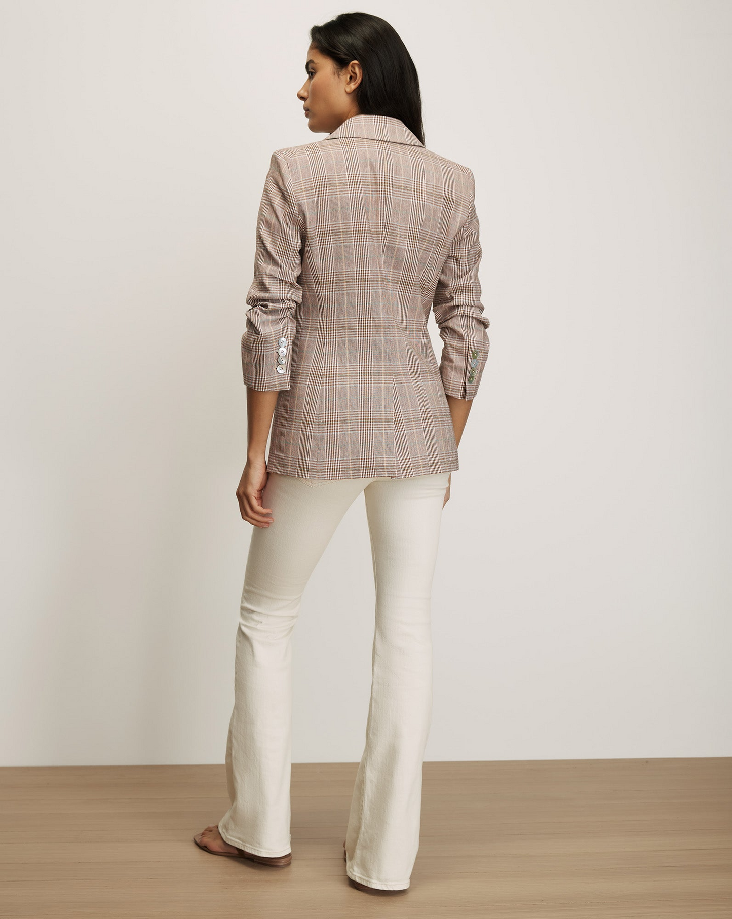 Veronica Beard Clayton Plaid Dickey Jacket in Raisin Multi