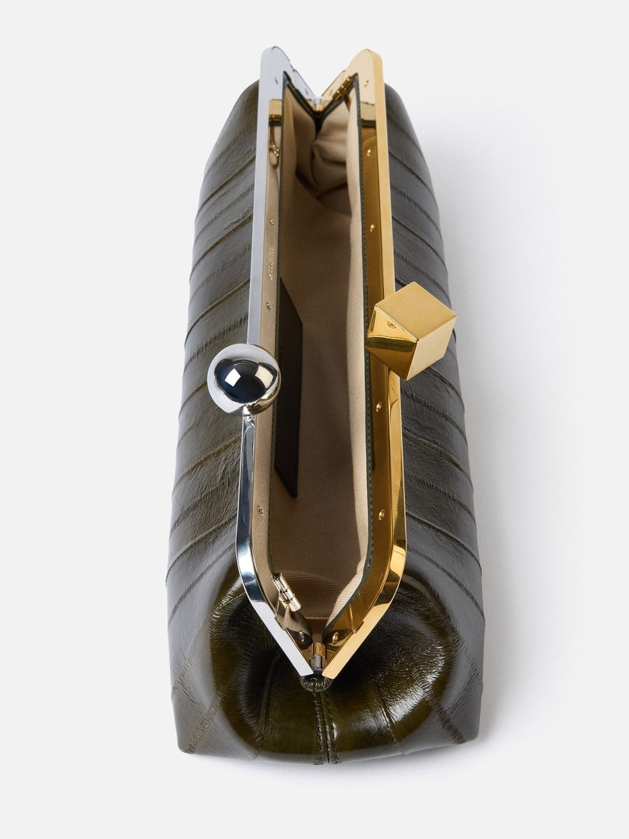Jacquemus The Salon Clutch in Dark Khaki